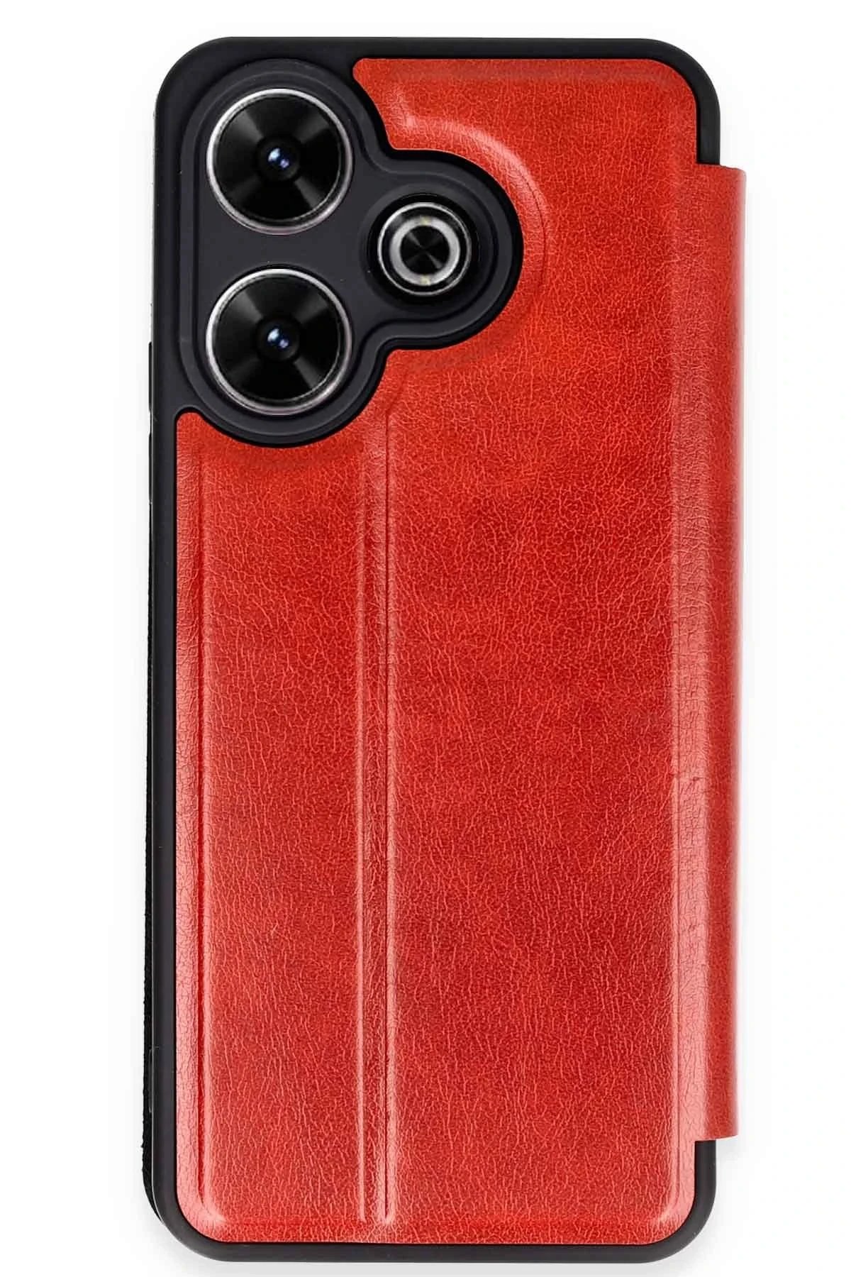 Xiaomi Redmi 13 4G Kılıf Flip Cover - Kırmızı-(5796)