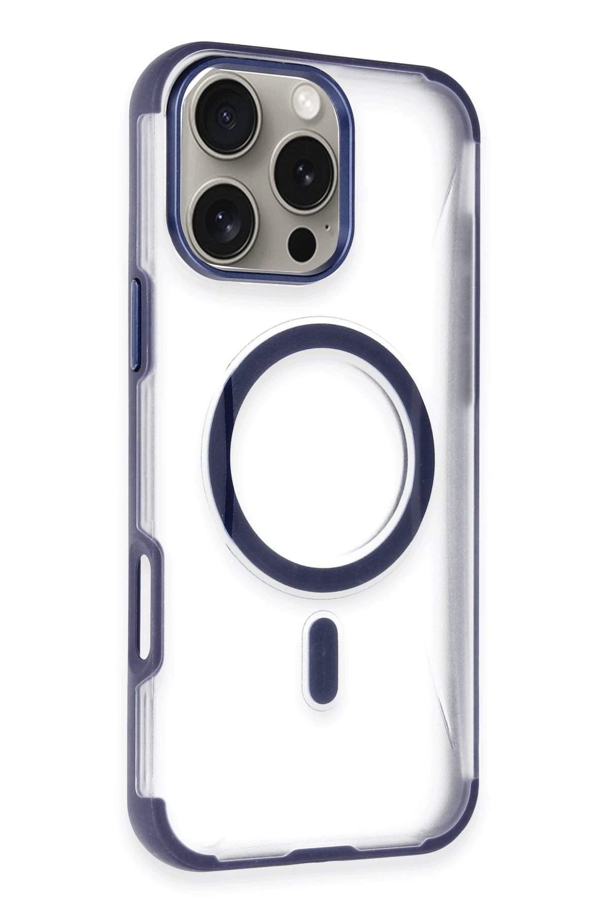 iPhone 16 Pro Hilton Magsafe Kapak - Lacivert-(5796)