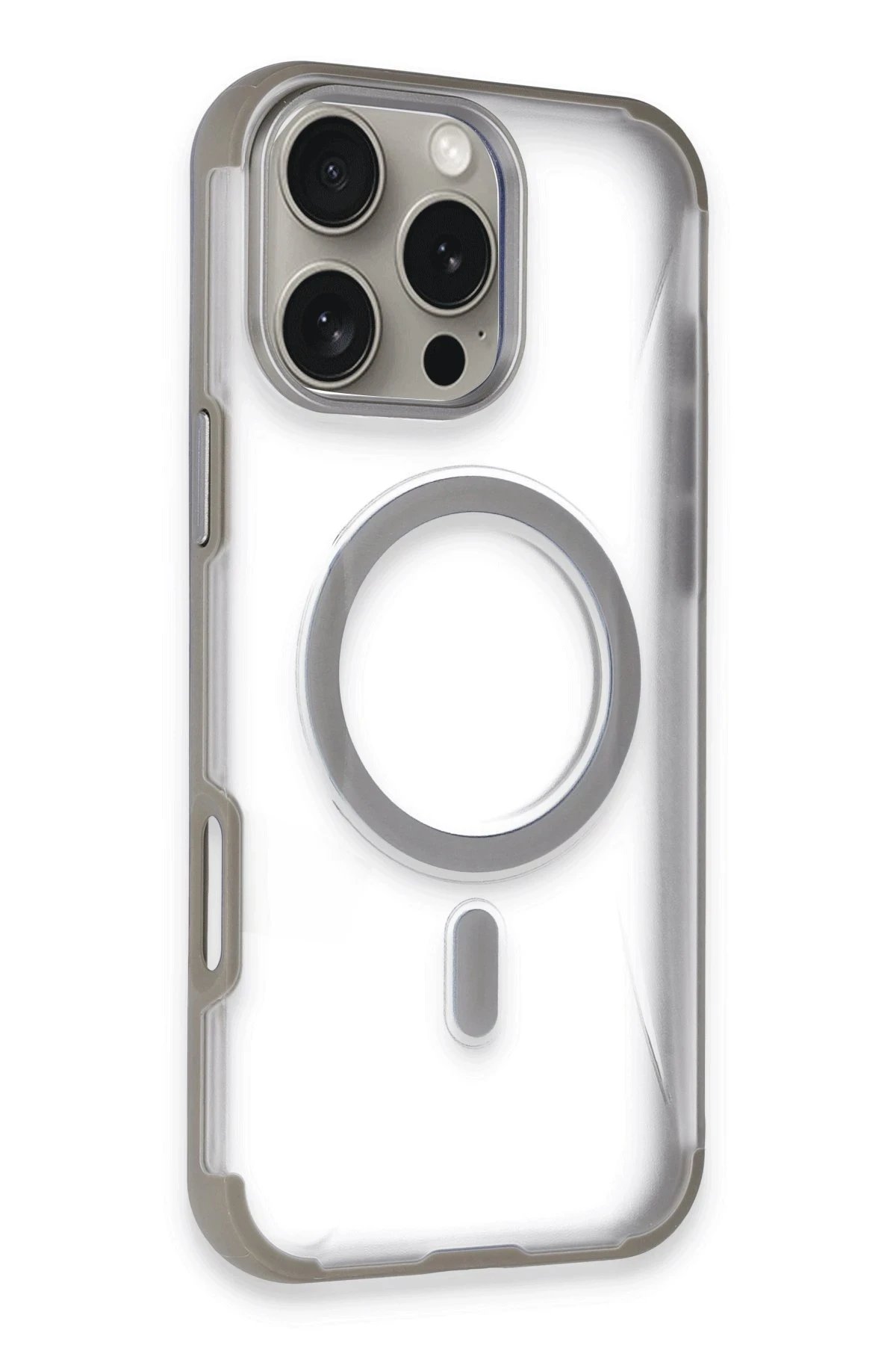 iPhone 16 Pro Hilton Magsafe Kapak - Titan Gri-(5796)