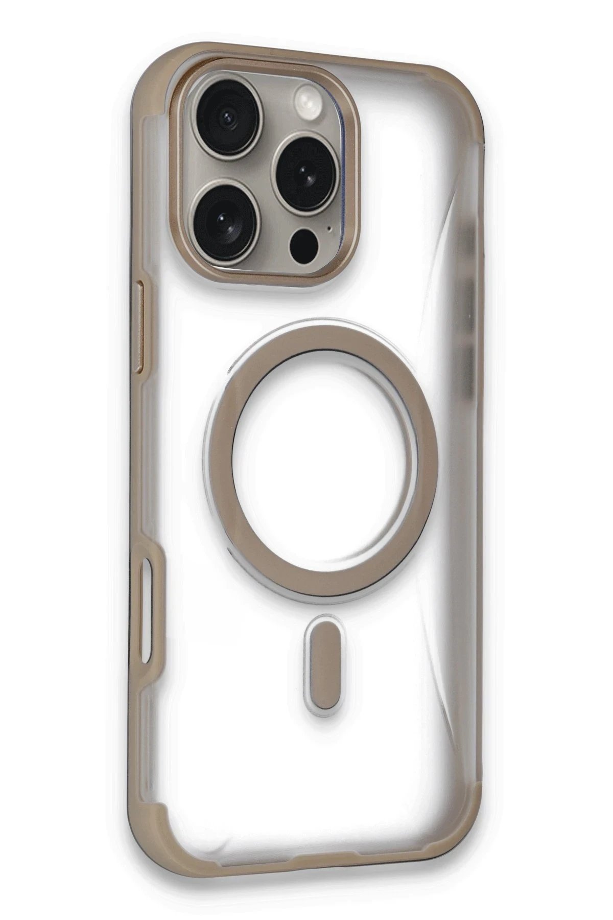 iPhone 16 Pro Hilton Magsafe Kapak - Gold-(5796)