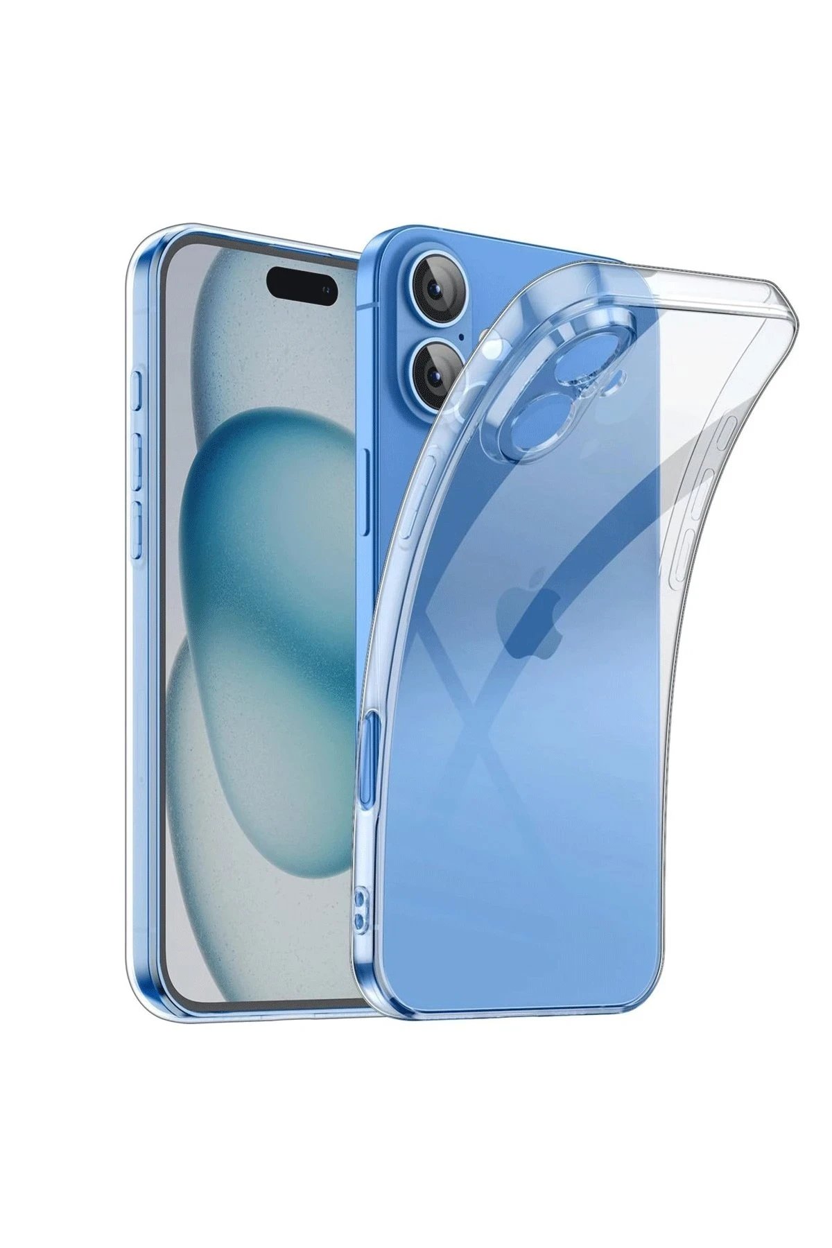 iPhone 16 Plus Kılıf Lüx Şeffaf Silikon-(5796)