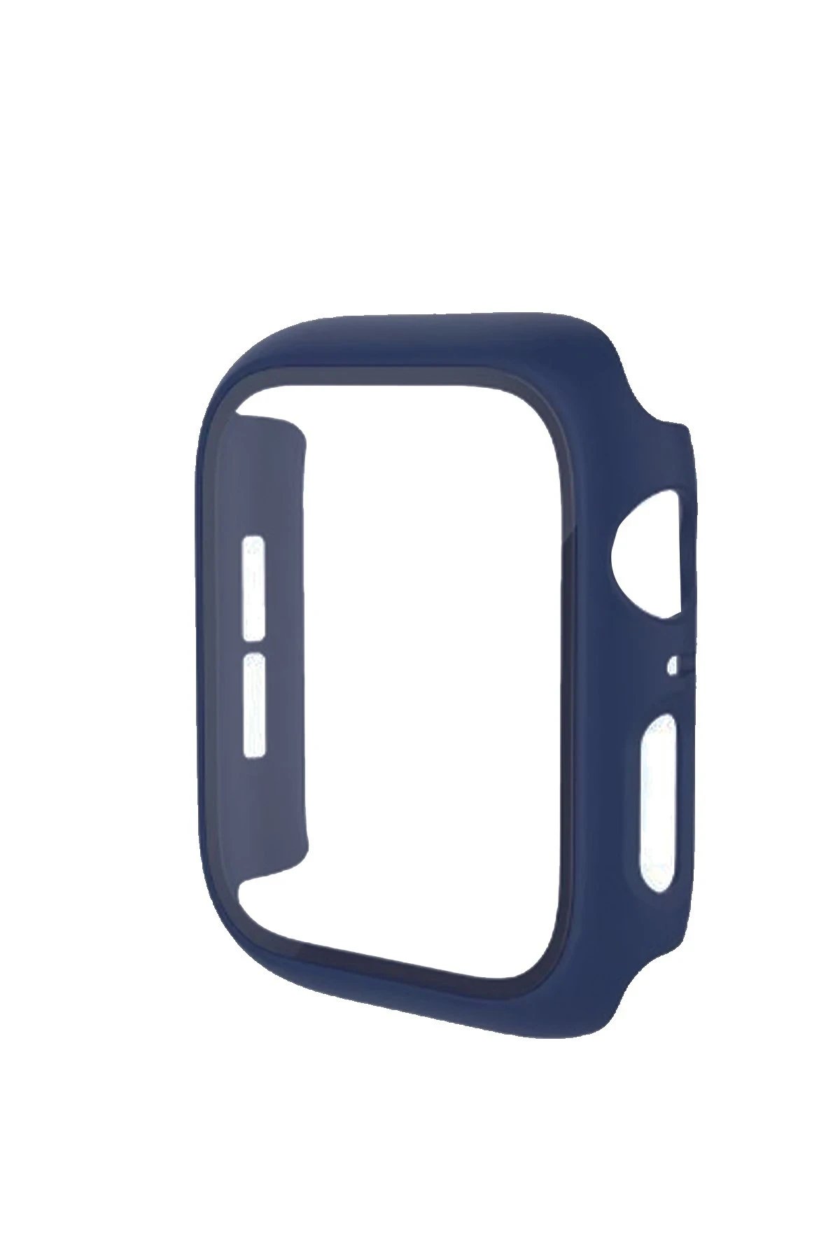 Apple Watch 41mm Camlı Kasa Ekran Koruyucu - Mavi-(5796)