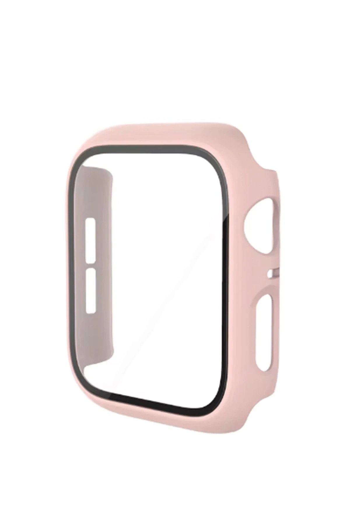 Apple Watch 40mm Camlı Kasa Ekran Koruyucu - Pembe-(5796)