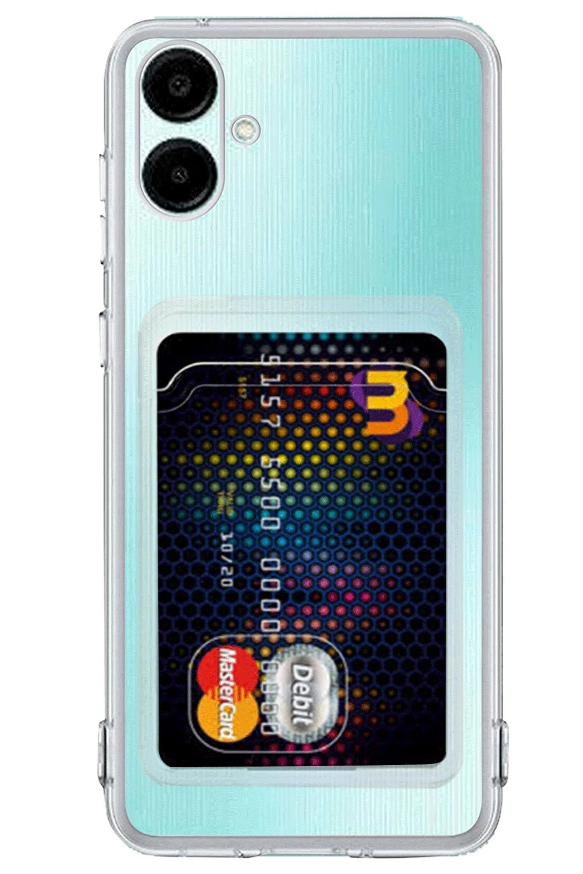 Samsung Galaxy A06 Kılıf Kart Şeffaf Silikon - Şeffaf-(5796)