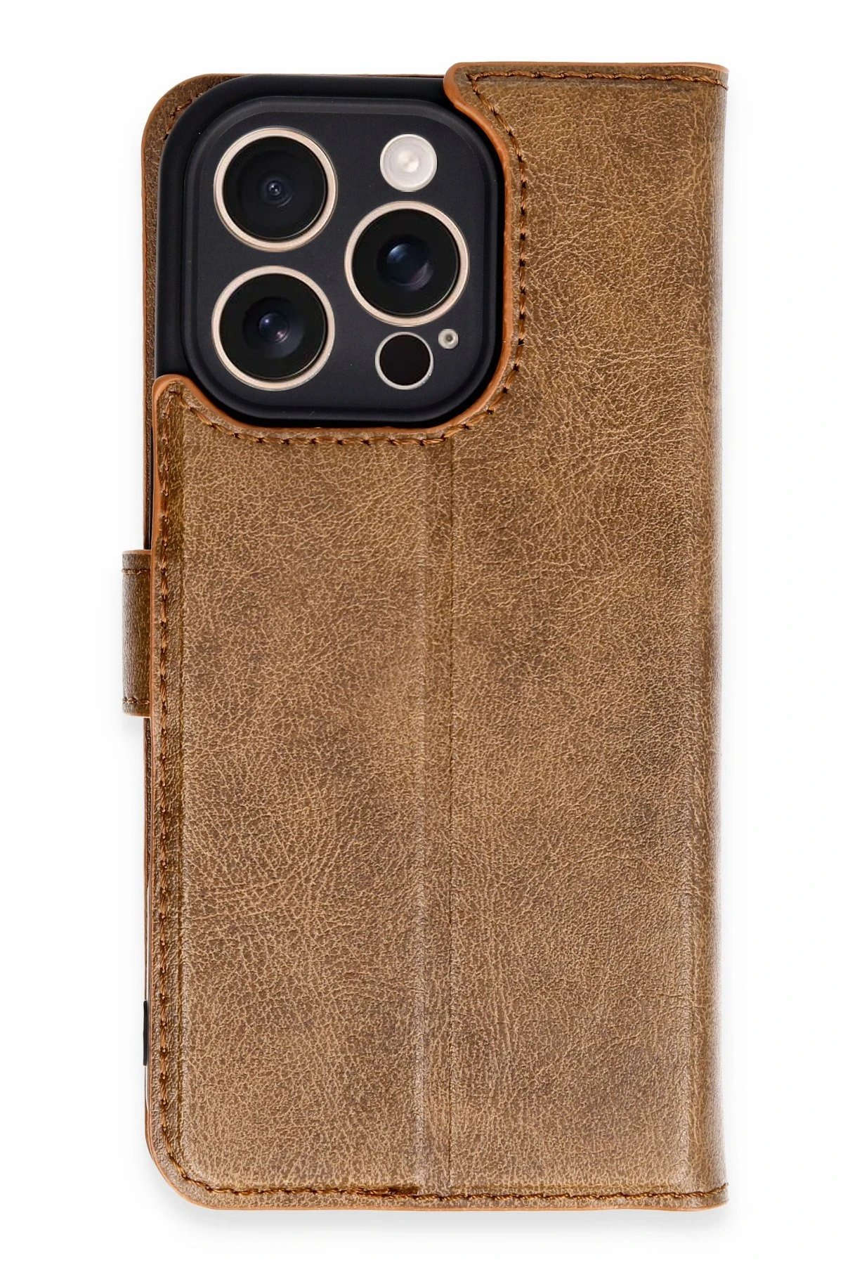 iPhone 16 Pro Kılıf Trend S Plus Kapaklı Kılıf - Taba-(5796)