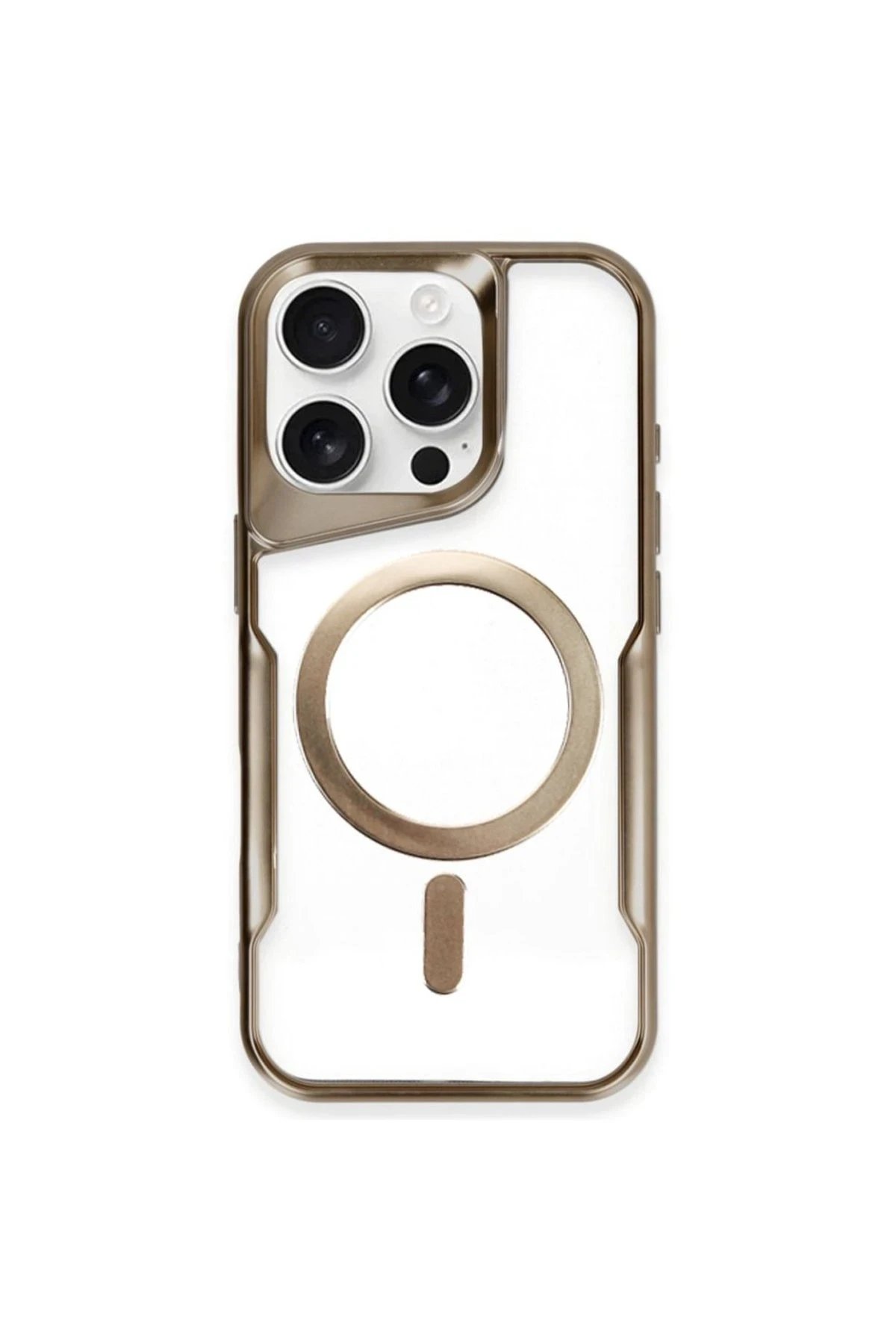 iPhone 14 Pro Kılıf Boyi Magsafe Silikon Kapak - Kahverengi-(5796)