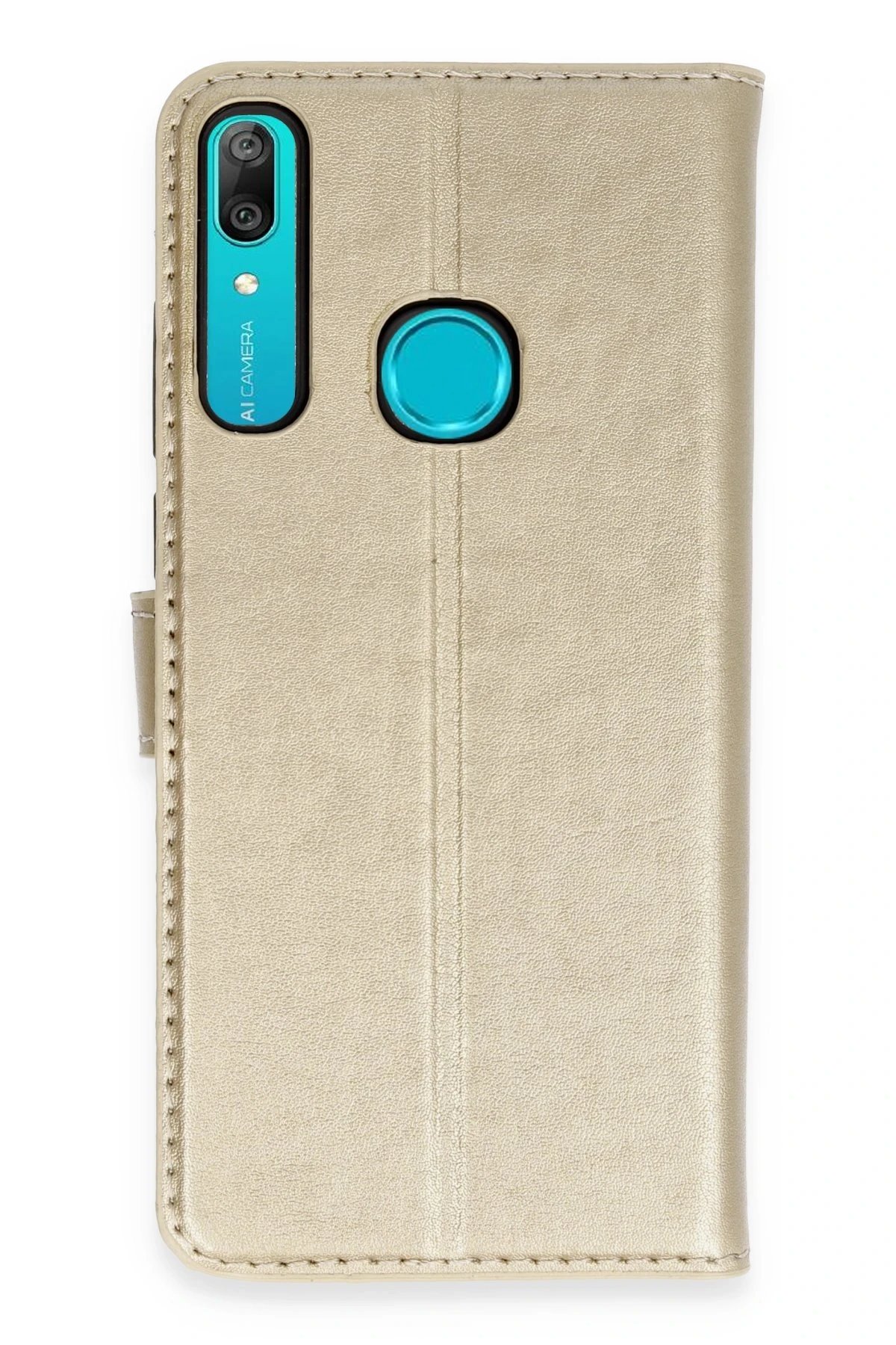 Huawei Y6 Prime Kılıf Trend S Plus Kapaklı Kılıf - Gold-(5796)