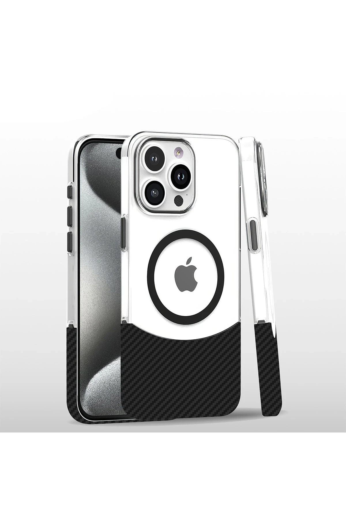 iPhone 16 Pro Carbon Puzzle Magsafe Kapak - Siyah-2-(5796)