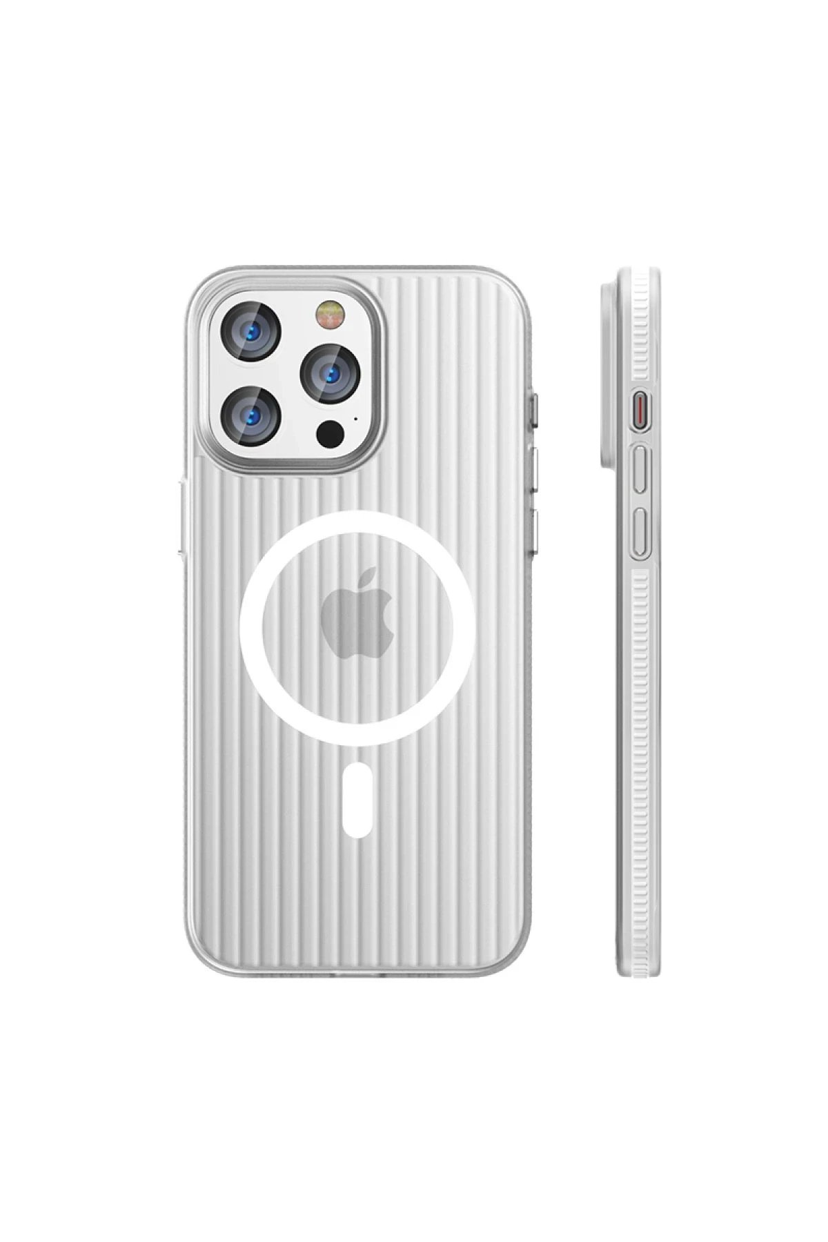 iPhone 14 Pro Max Line Magsafe Kapak - Beyaz-(5796)
