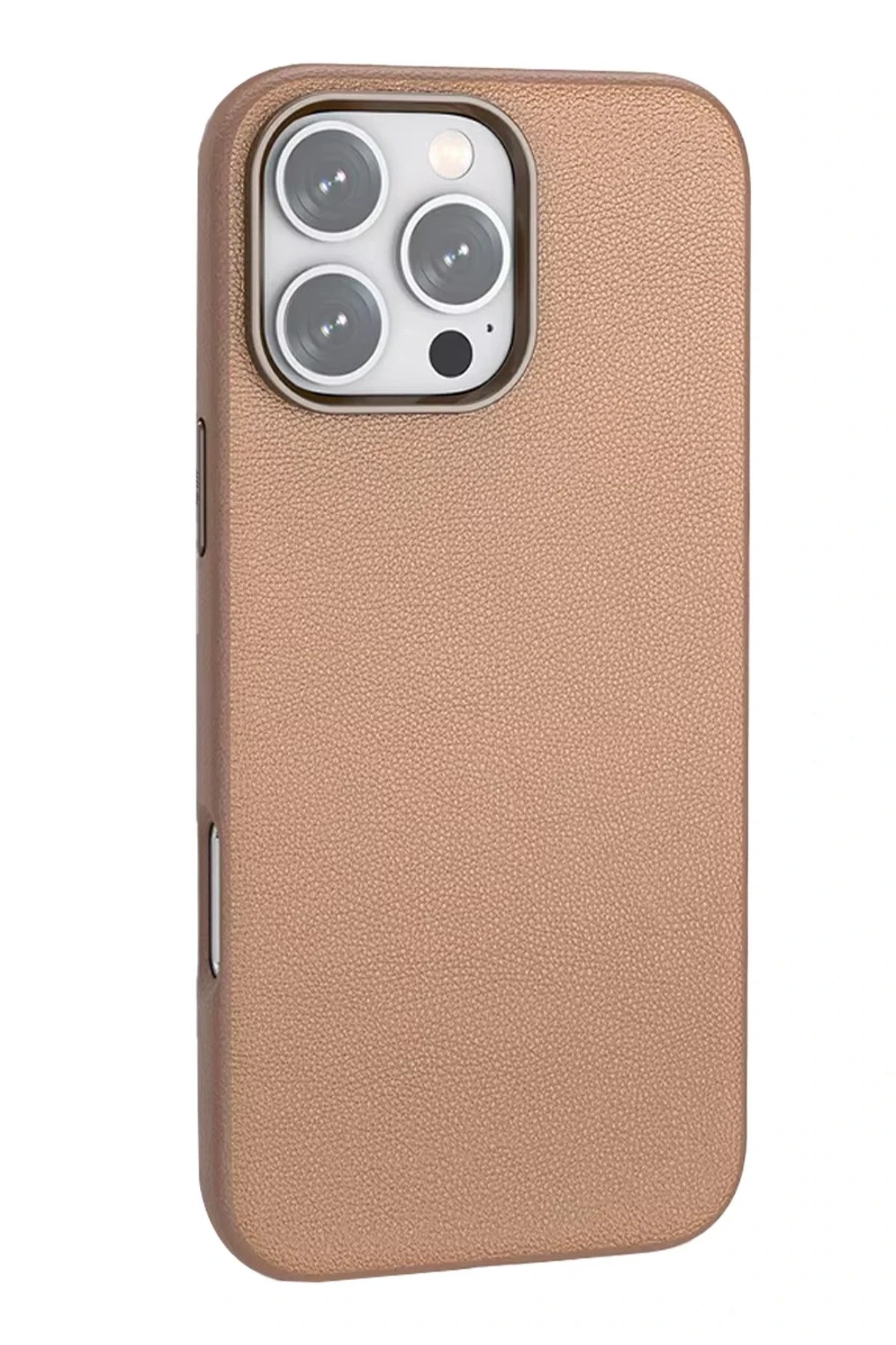 iPhone 16 Pro Wonder Deri Magsafe Kapak - Bronz-(5796)