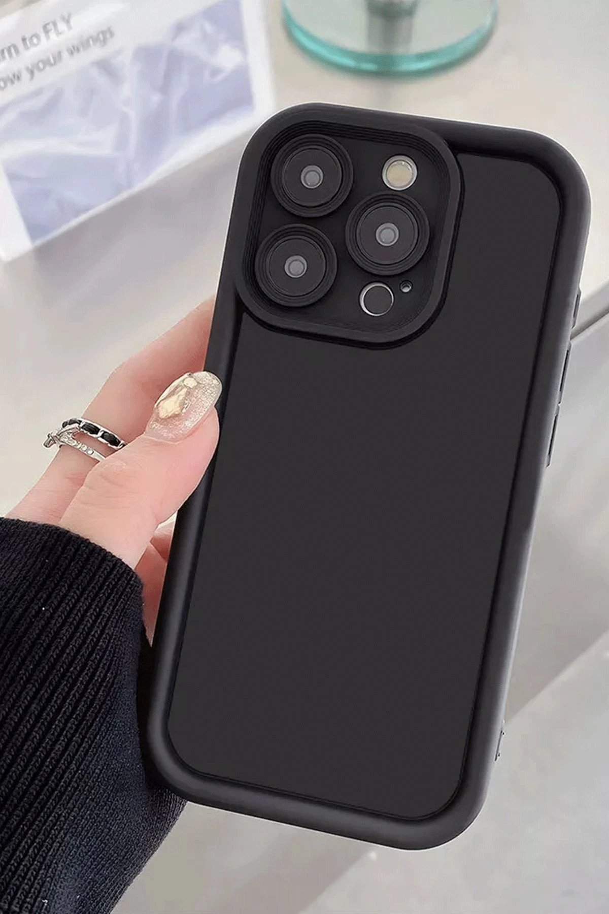 iPhone 16 Kılıf Viera Silikon - Koyu Yeşil-(5796)
