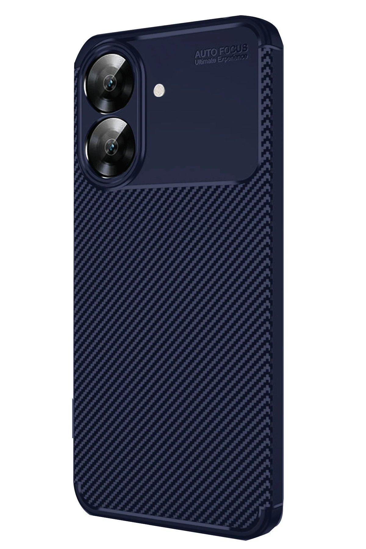 Realme Note 60 Kılıf Auto Focus Karbon Kapak - Lacivert-(5796)