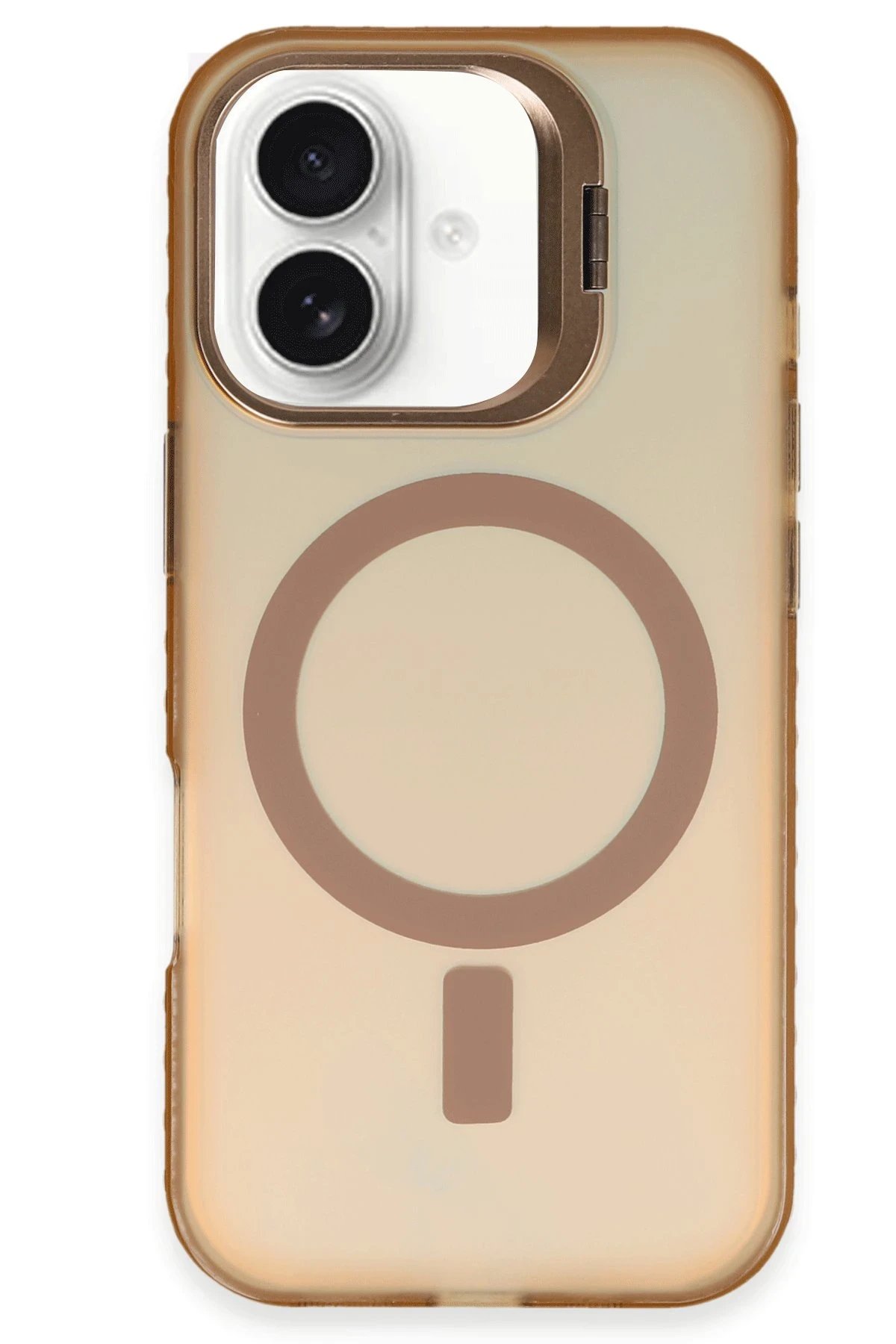 iPhone 16 Plus Kılıf Primera Magsafe Standlı Kapak - Gold-(5796)