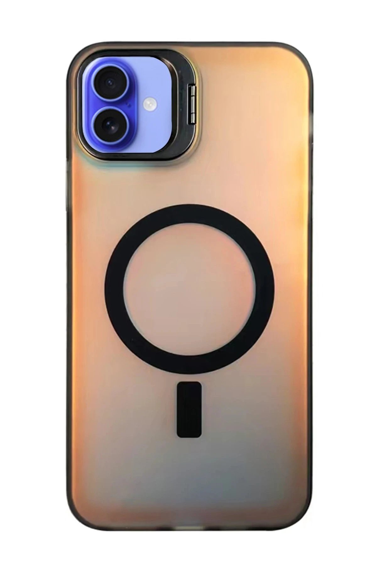 iPhone 16 Plus Kılıf Primera Magsafe Standlı Kapak - Siyah-(5796)