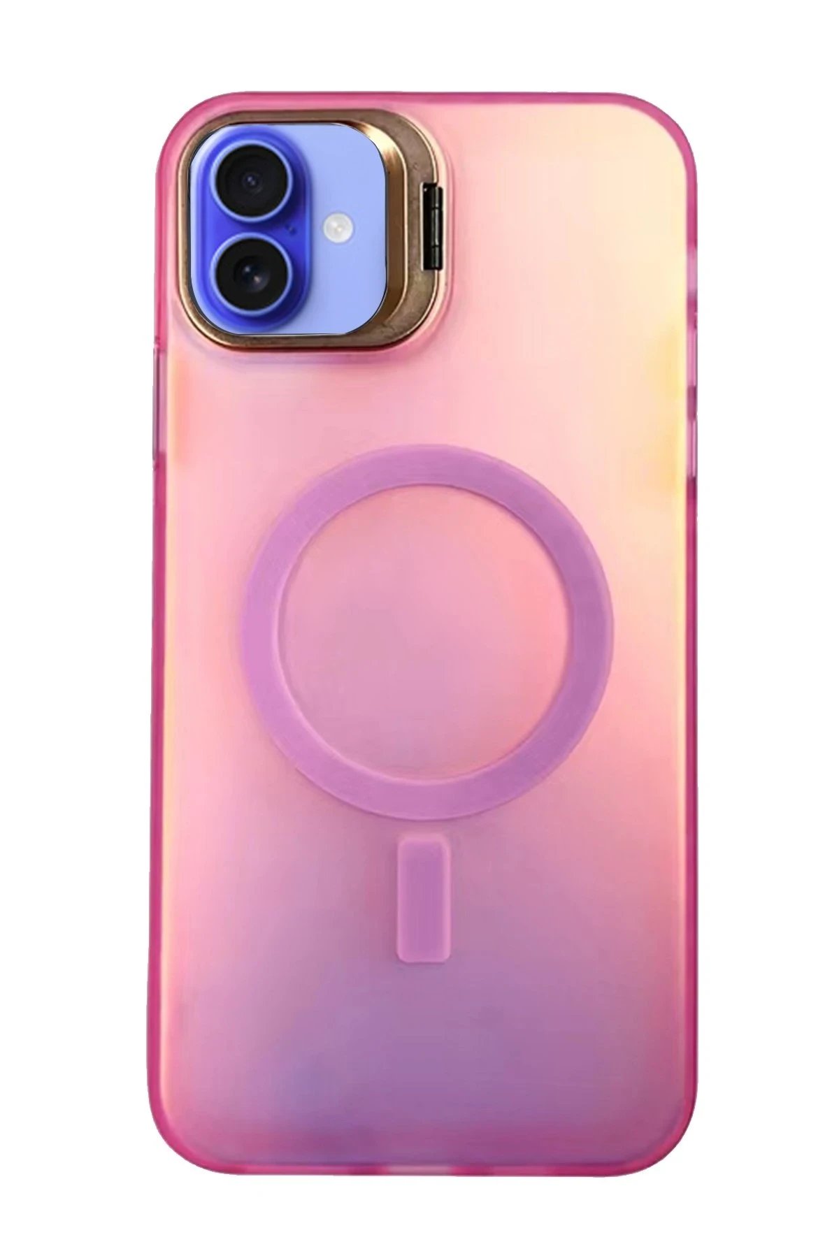 iPhone 16 Plus Kılıf Primera Magsafe Standlı Kapak - Pembe-(5796)