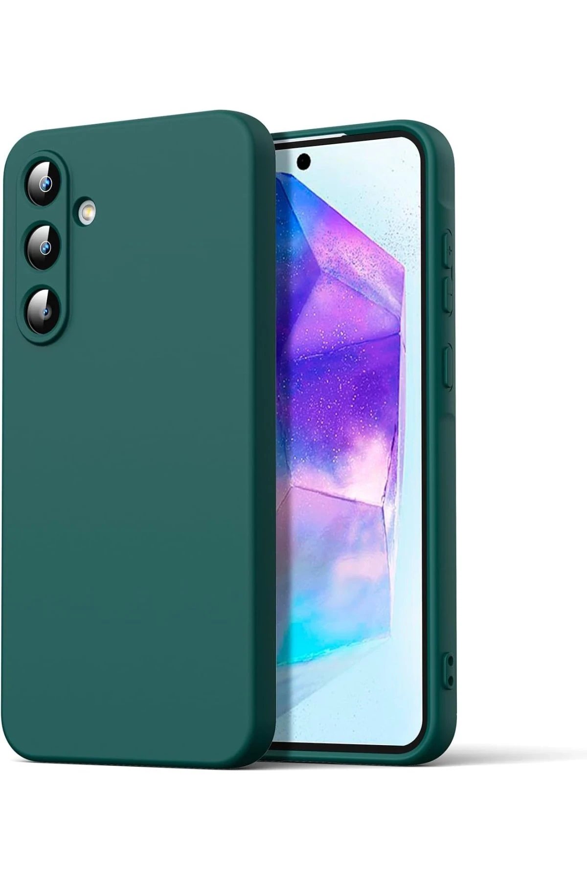Samsung Galaxy A16 5G Kılıf Nano içi Kadife Silikon - Koyu Yeşil-(5796)