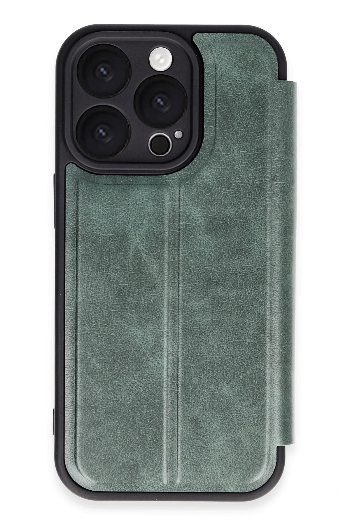 iPhone 16 Pro Kılıf Flip Cover - Koyu Yeşil-(5796)