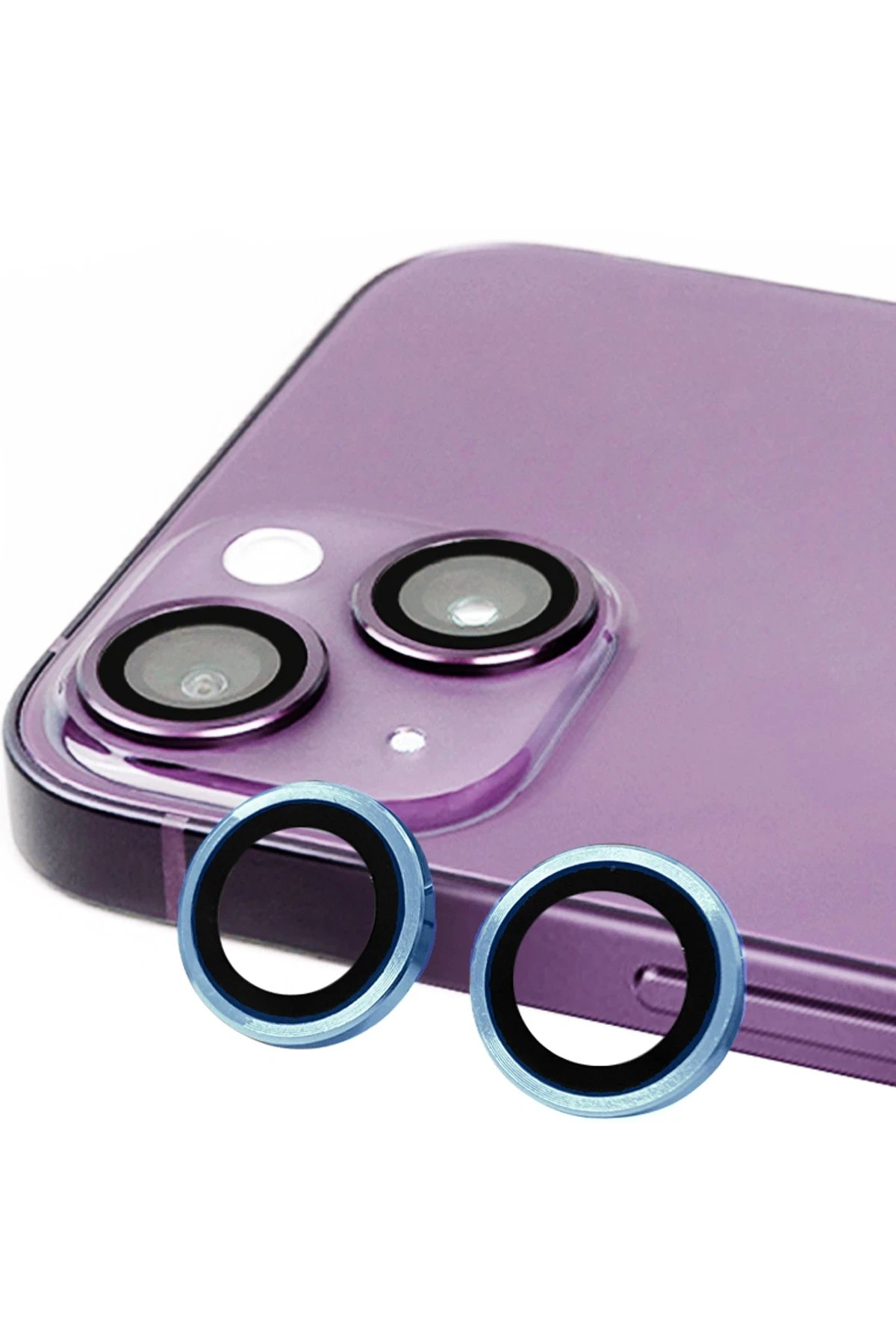 iPhone 15 Plus Raze Metal Kamera Lens - Mavi-(5796)