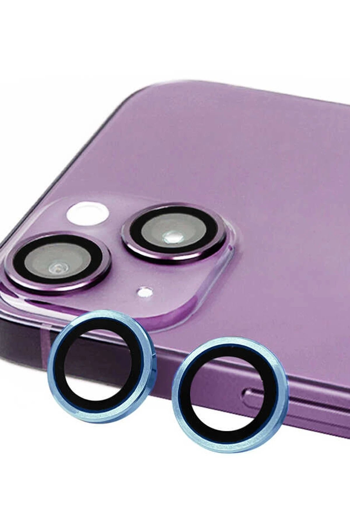 iPhone 14 Plus Raze Metal Kamera Lens - Mavi-(5796)
