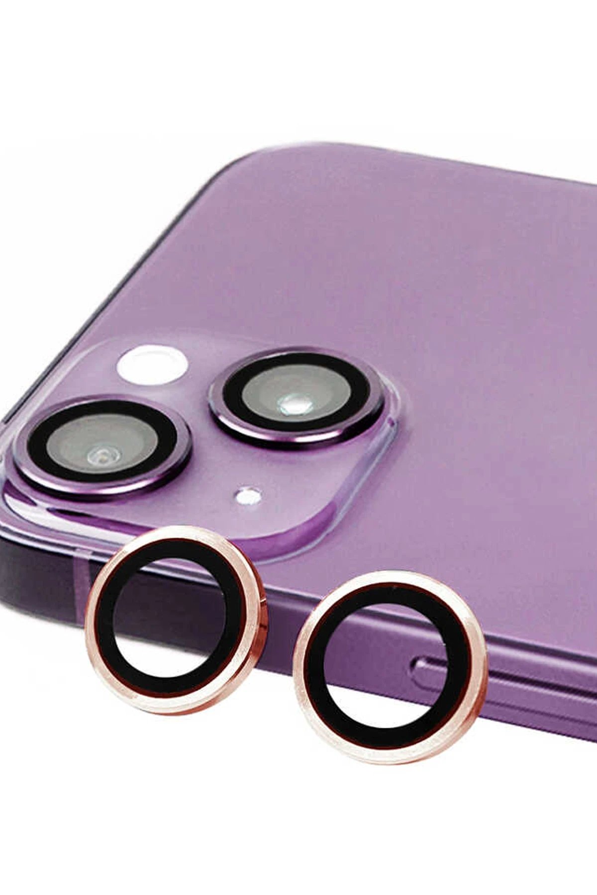 iPhone 13 Raze Metal Kamera Lens - Pembe-(5796)