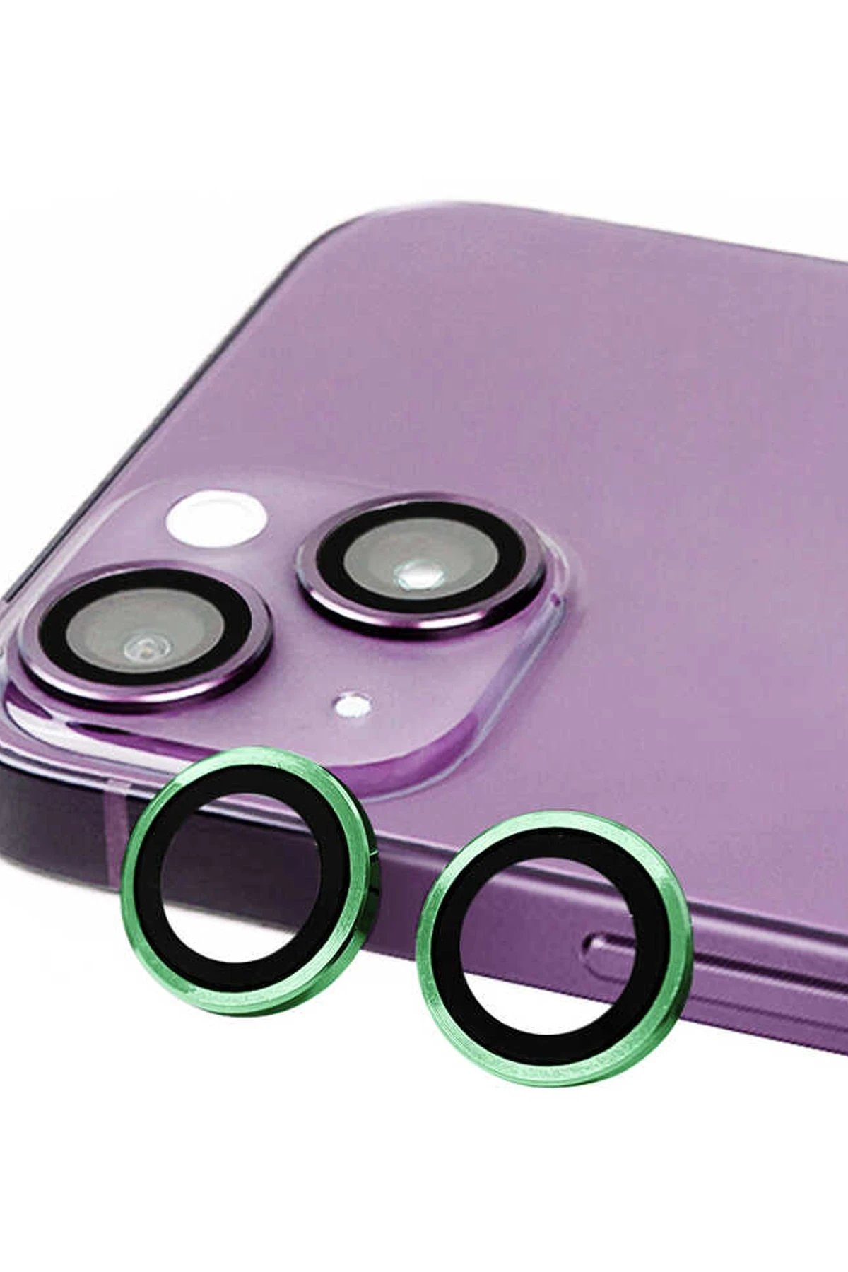 iPhone 13 Raze Metal Kamera Lens - Yeşil-(5796)