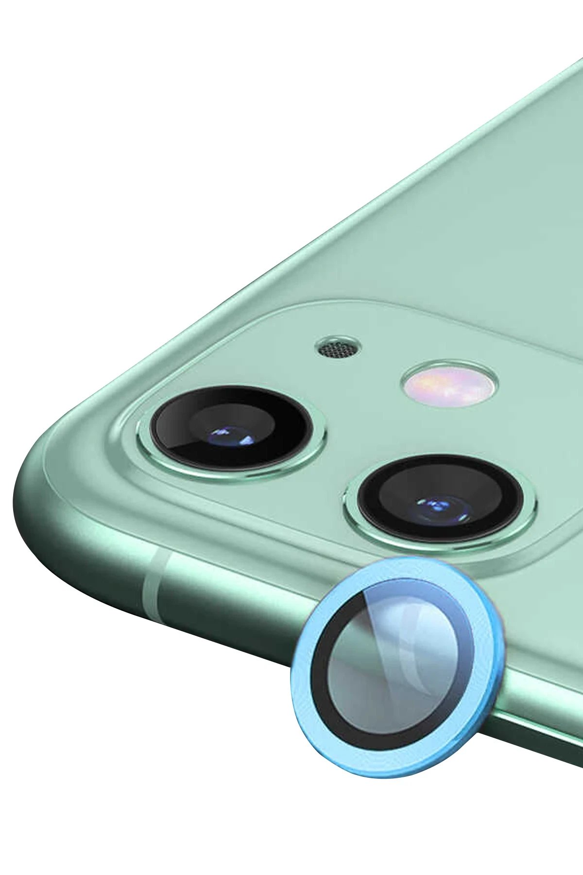 iPhone 12 Mini Raze Metal Kamera Lens - Mavi-(5796)