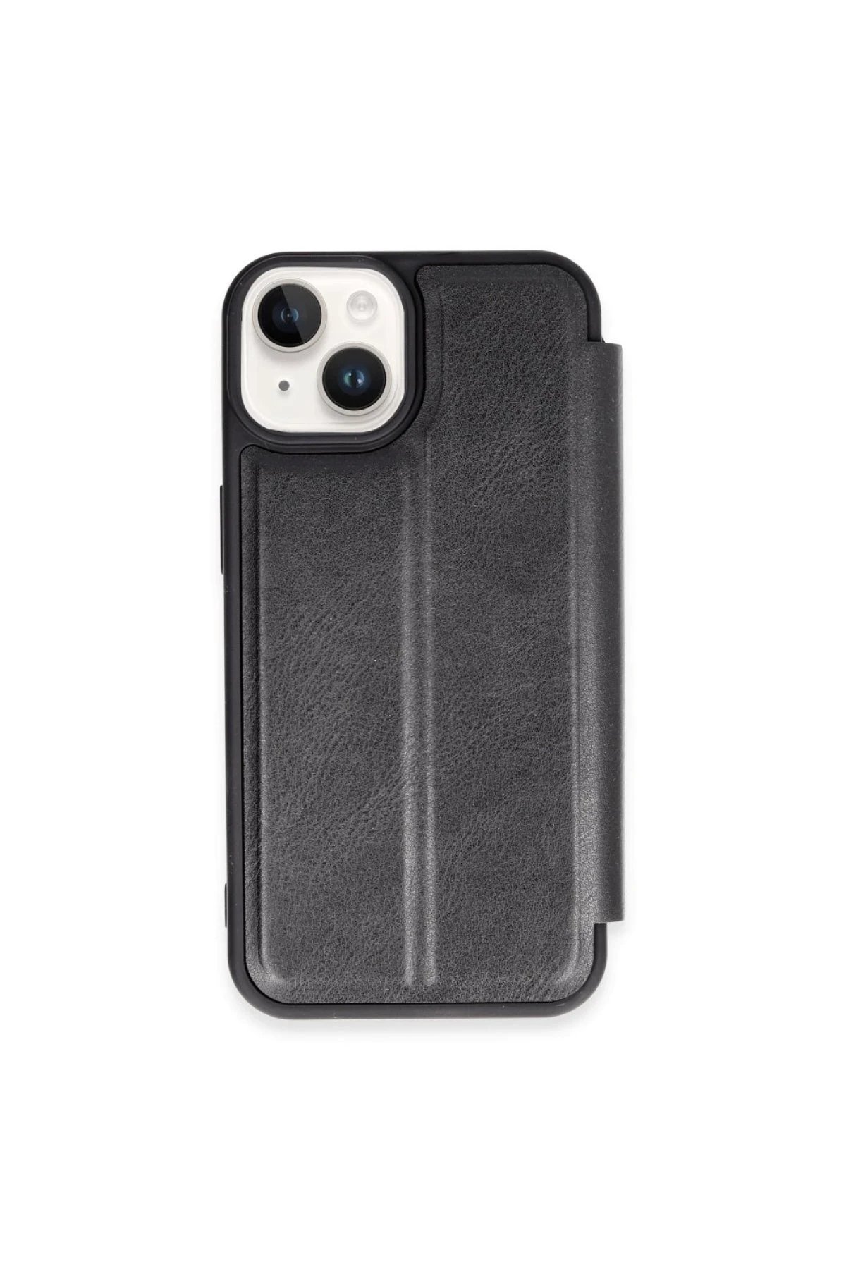 iPhone 15 Kılıf Flip Cover - Siyah-(5796)