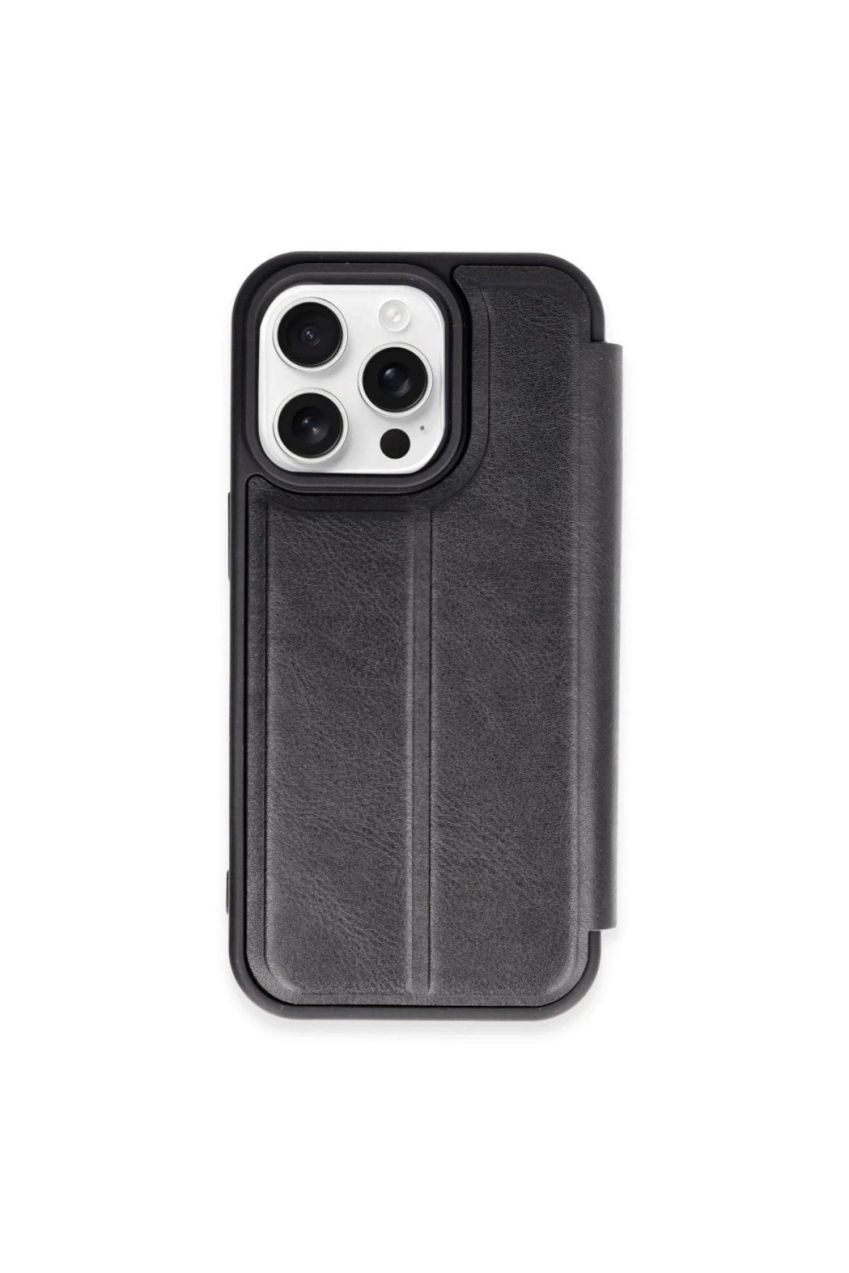 iPhone 15 Pro Max Kılıf Flip Cover - Siyah-(5796)