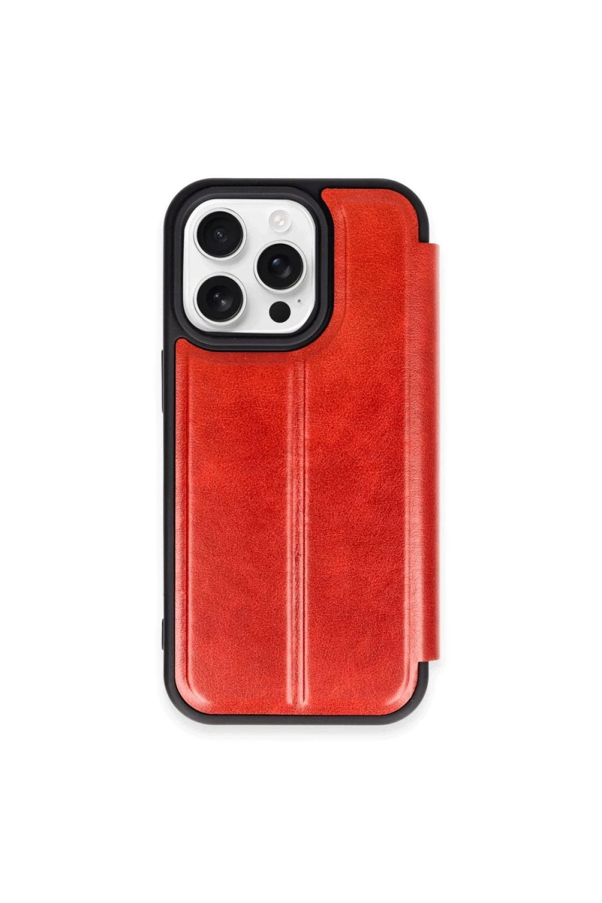 iPhone 15 Pro Max Kılıf Flip Cover - Kırmızı-(5796)