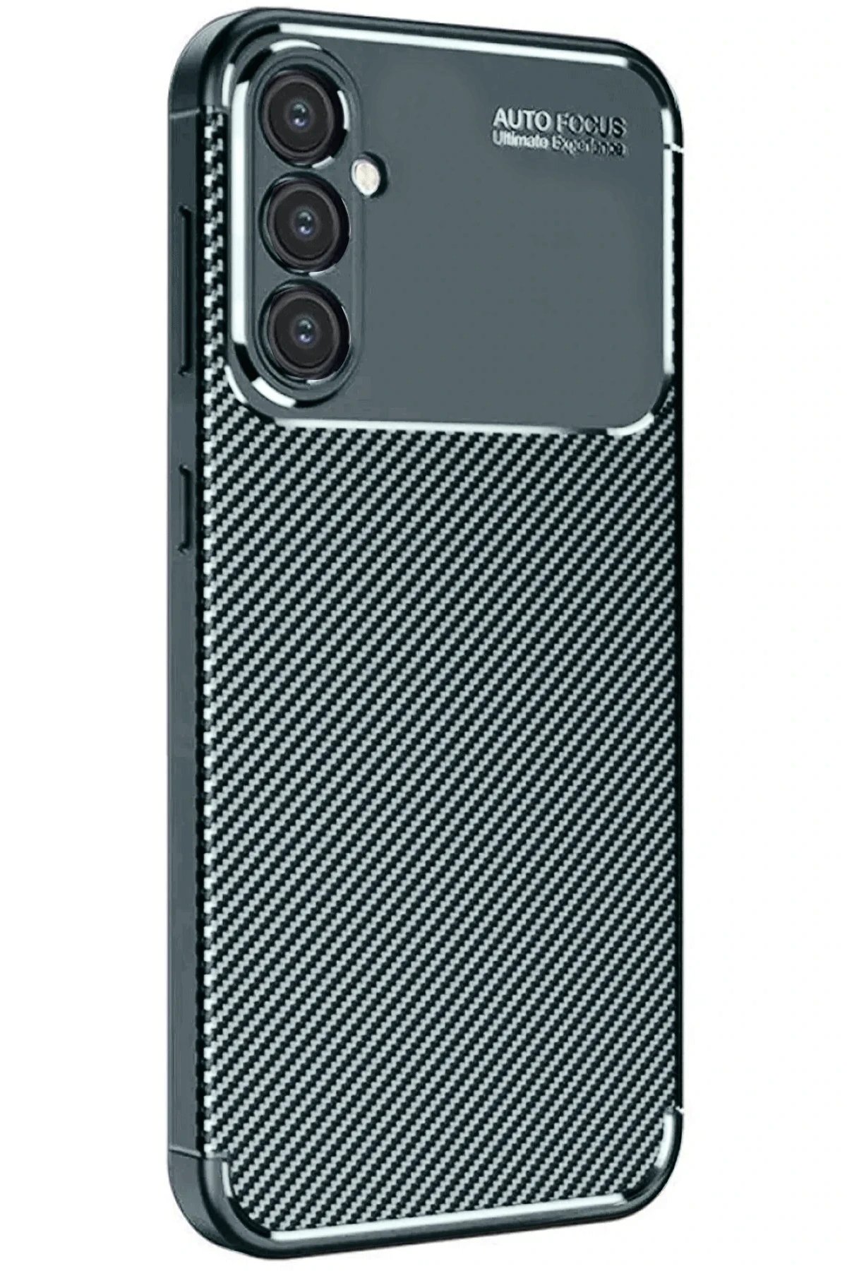 Samsung Galaxy S25 Plus Kılıf Auto Focus Karbon Kapak - Koyu Yeşil-(5796)