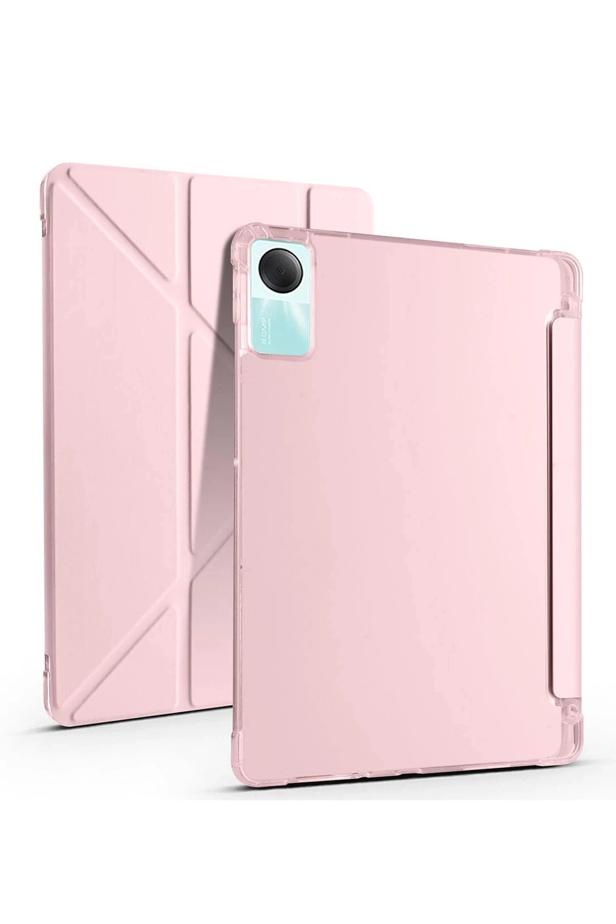 Xiaomi Redmi Pad SE 4G Kılıf Kalemlikli Mars Tablet Kılıfı - Rose Gold-(5796)