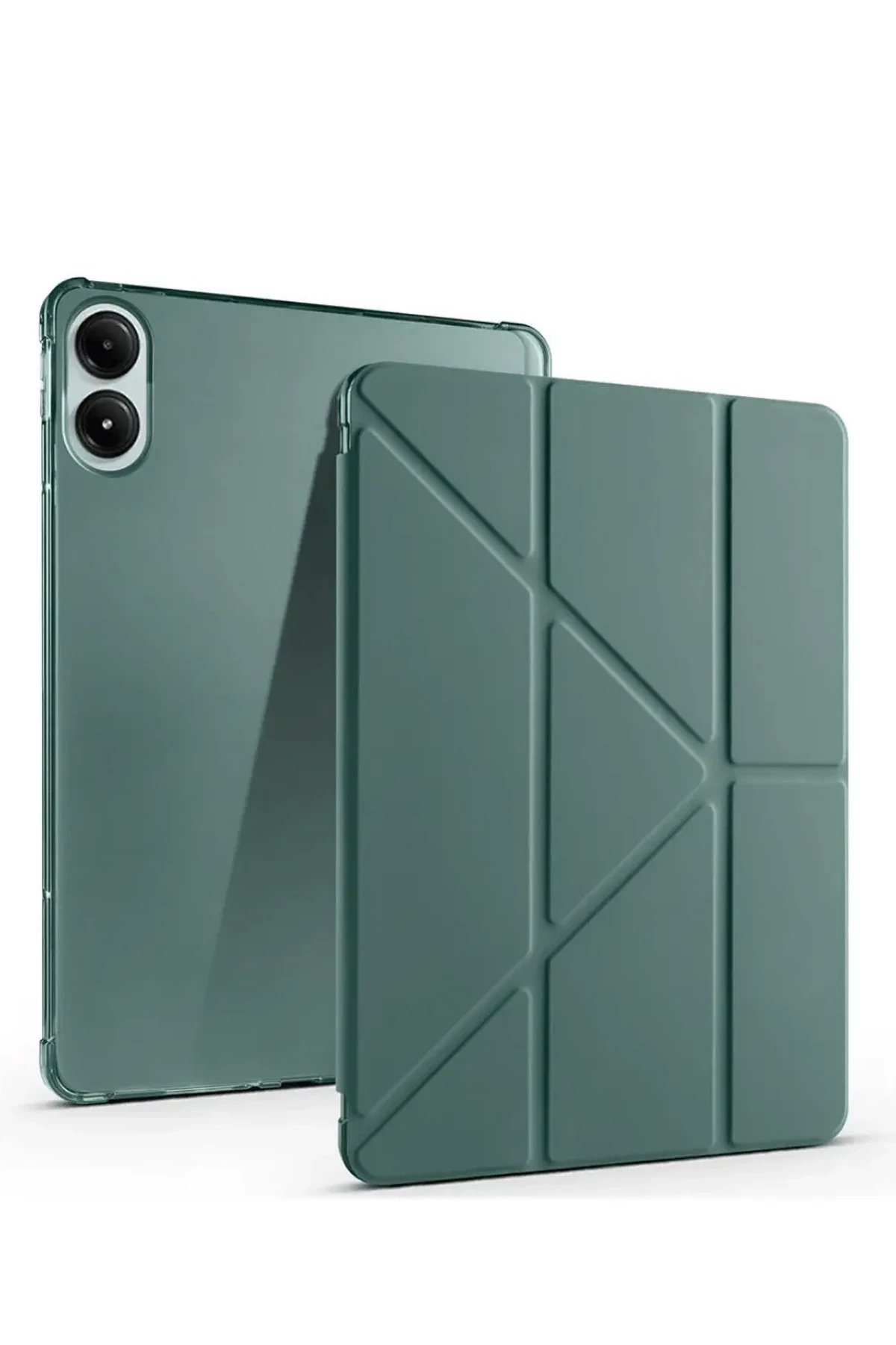 Xiaomi Redmi Pad SE 4G Kılıf Kalemlikli Mars Tablet Kılıfı - Koyu Yeşil-(5796)