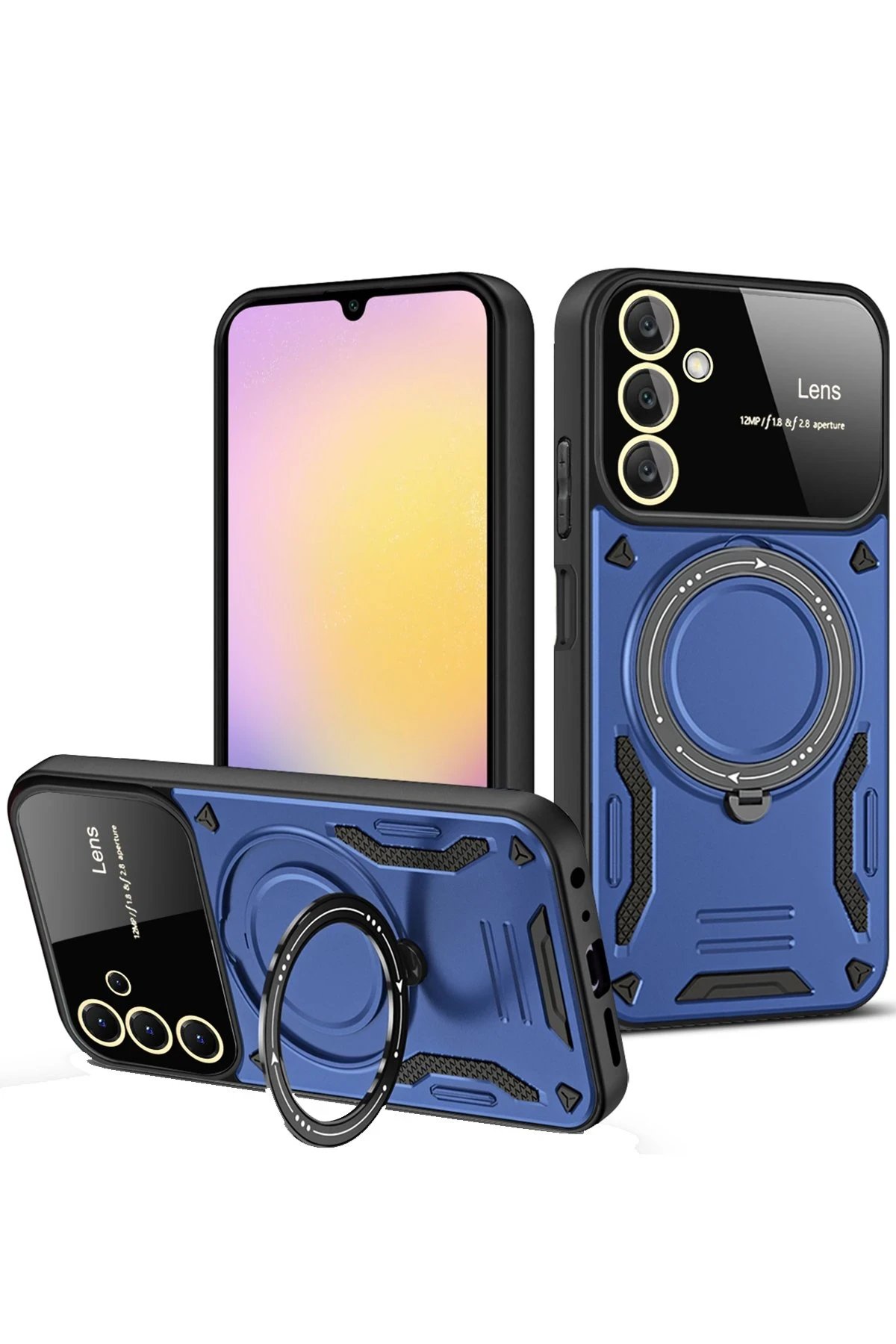 Samsung Galaxy A26 Kılıf Joy Lens Standlı Kapak - Lacivert-(5796)