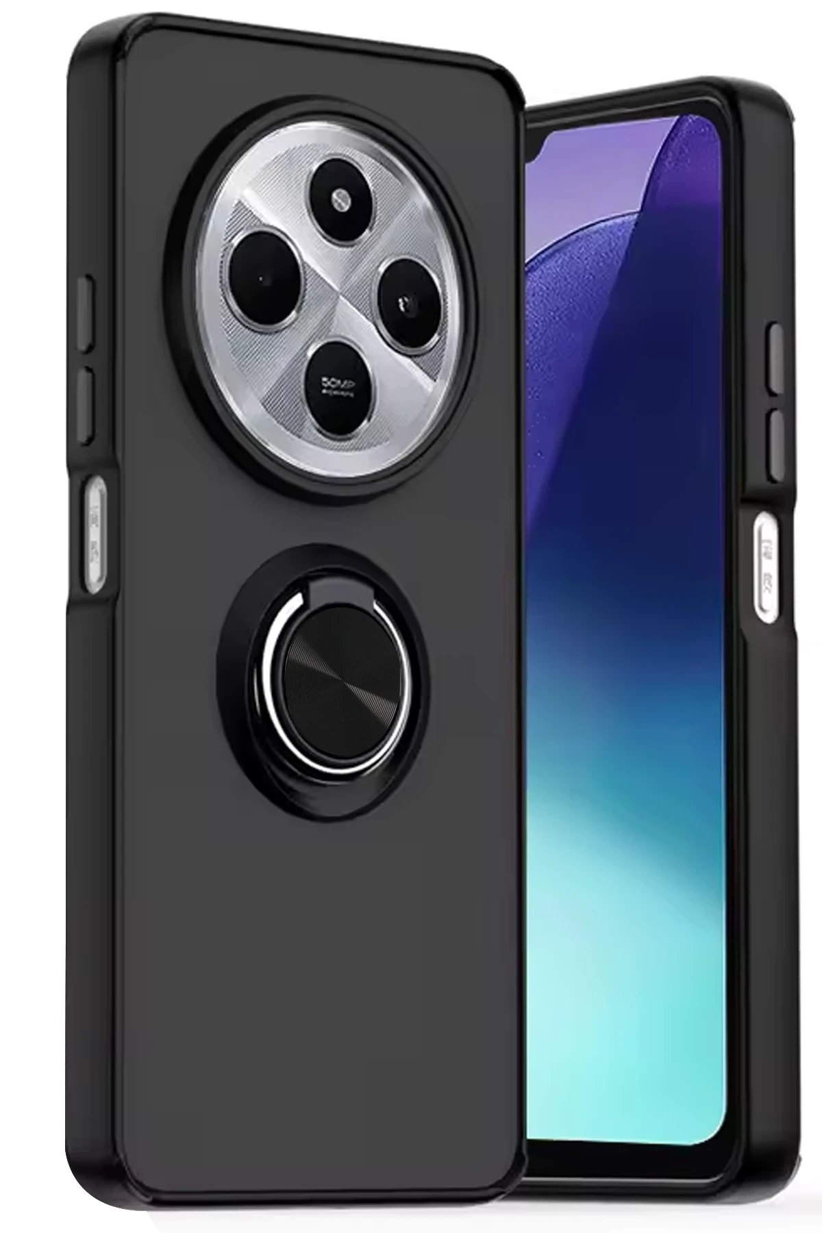 Xiaomi Redmi 14C Kılıf Montreal Yüzüklü Silikon Kapak - Siyah-(5796)