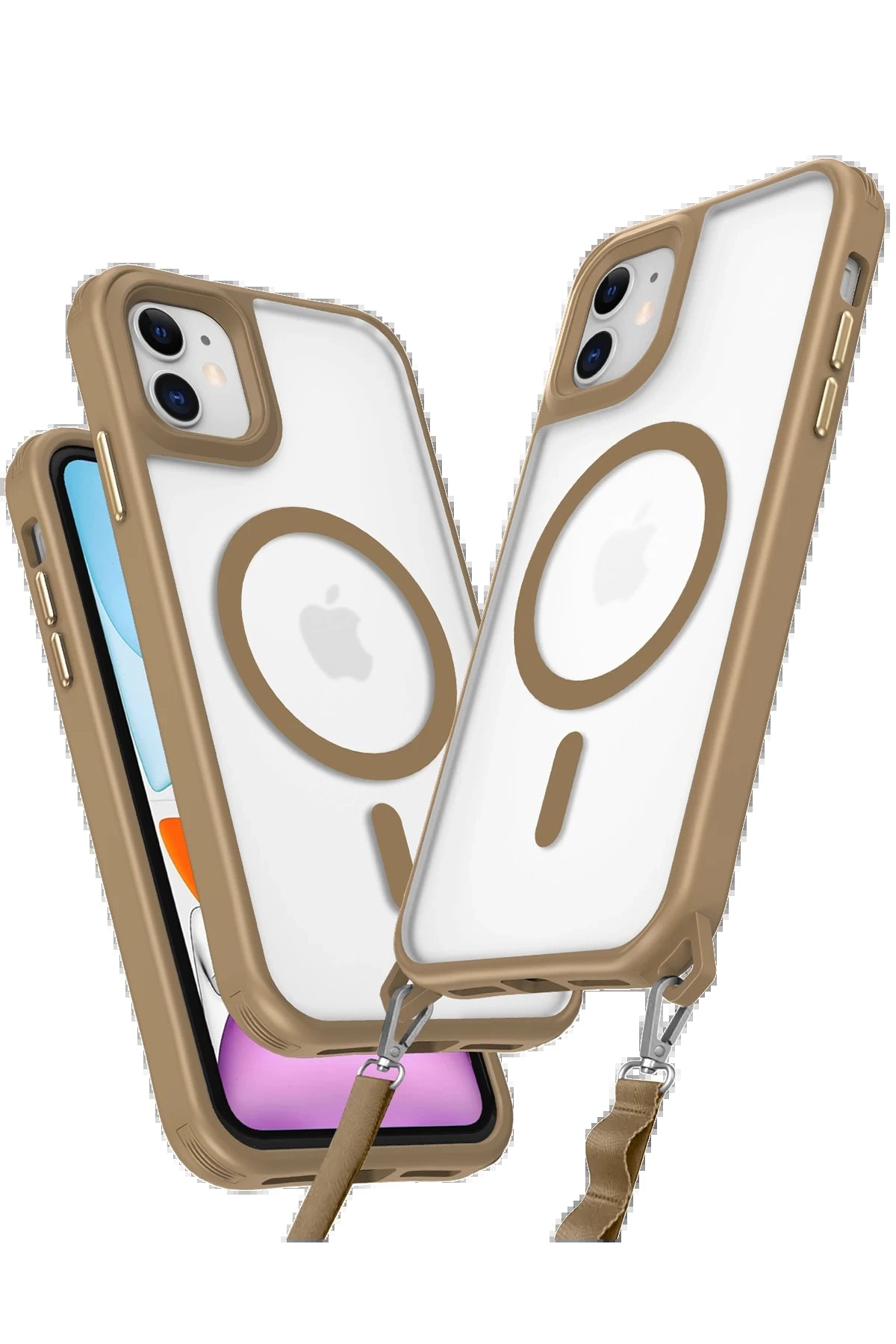 iPhone 11 Kılıf Enka Magsafe Silikon Kılıf - Desert-(5796)