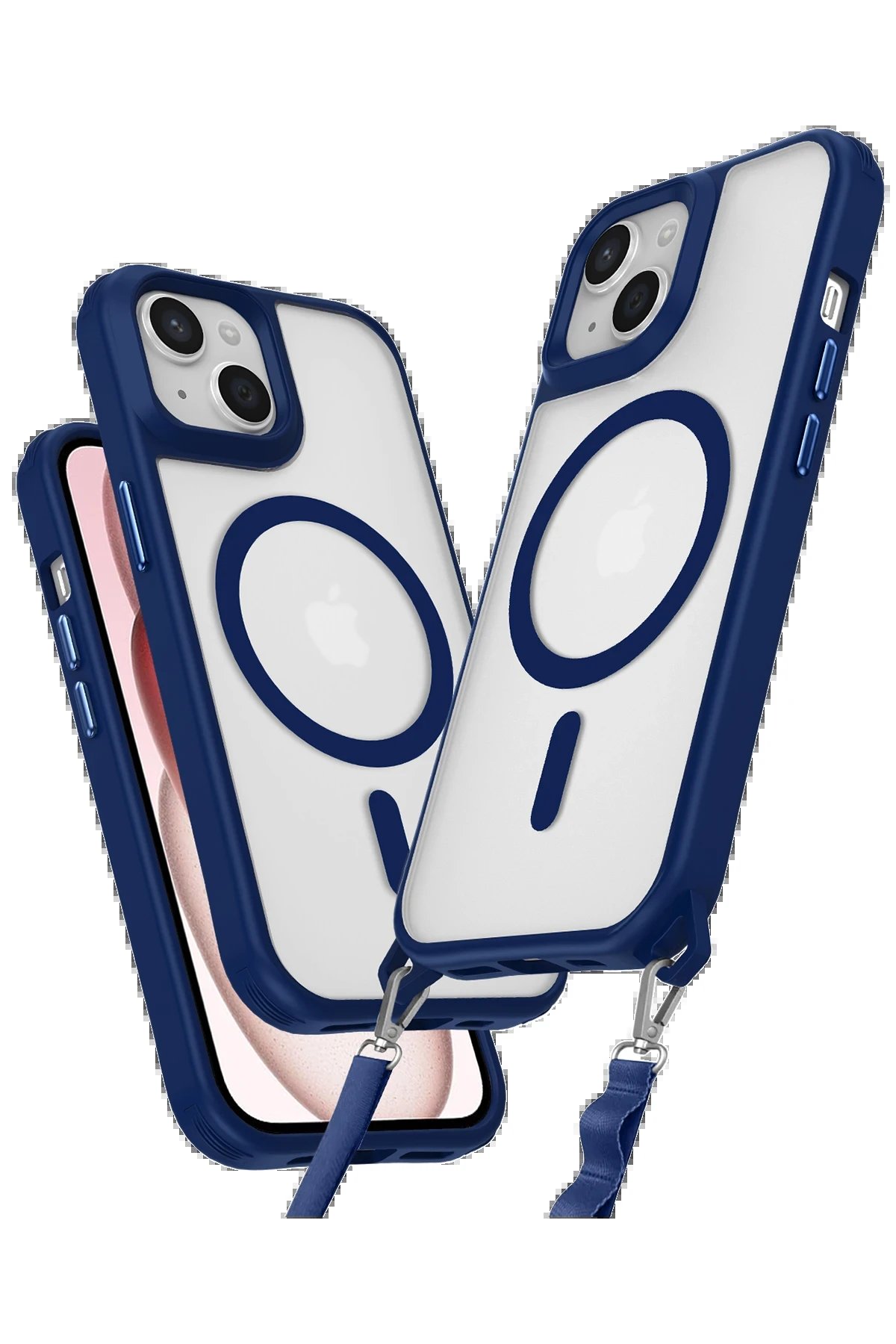 iPhone 14 Kılıf Enka Magsafe Silikon Kılıf - Lacivert-(5796)