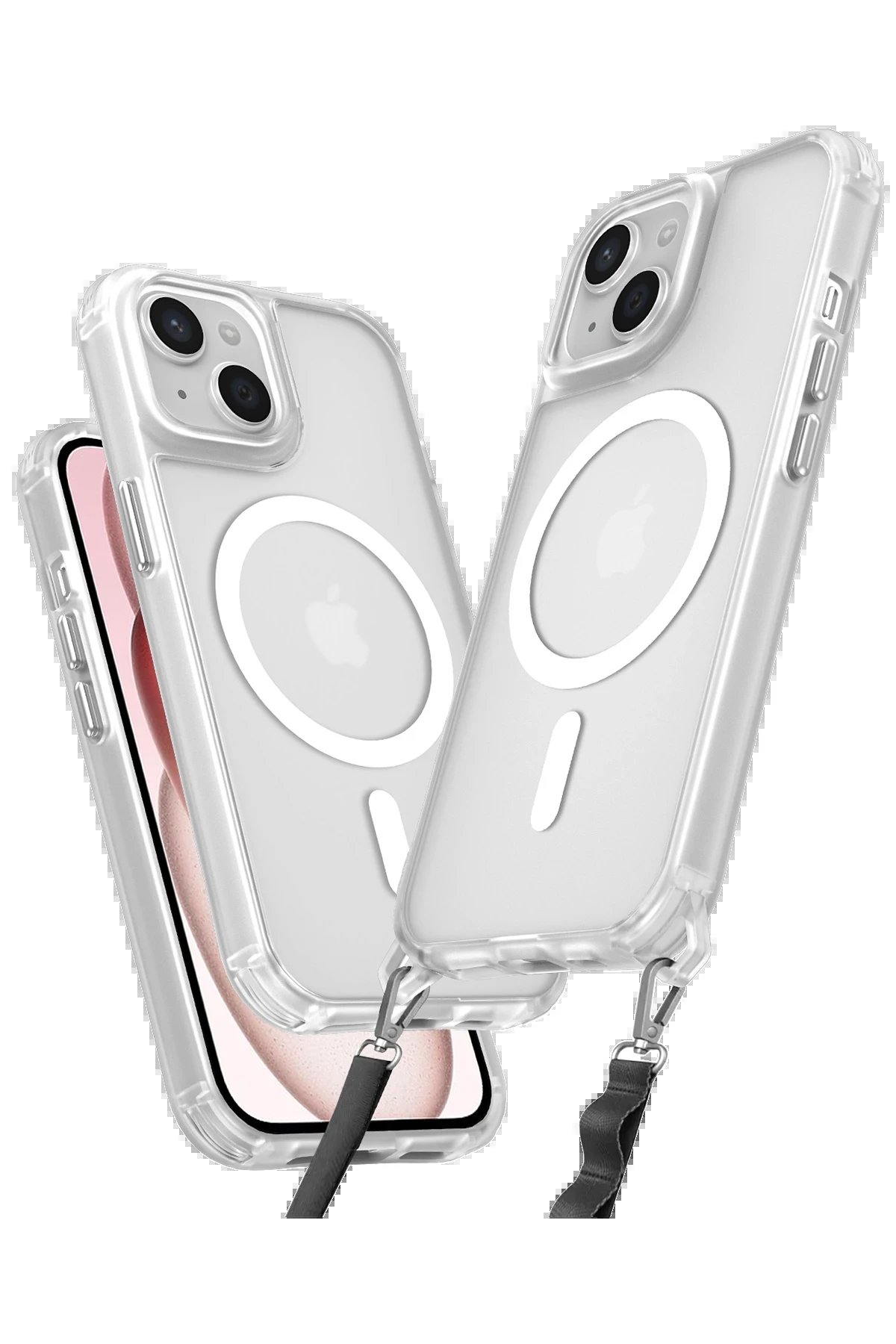 iPhone 14 Kılıf Enka Magsafe Silikon Kılıf - Şeffaf-(5796)