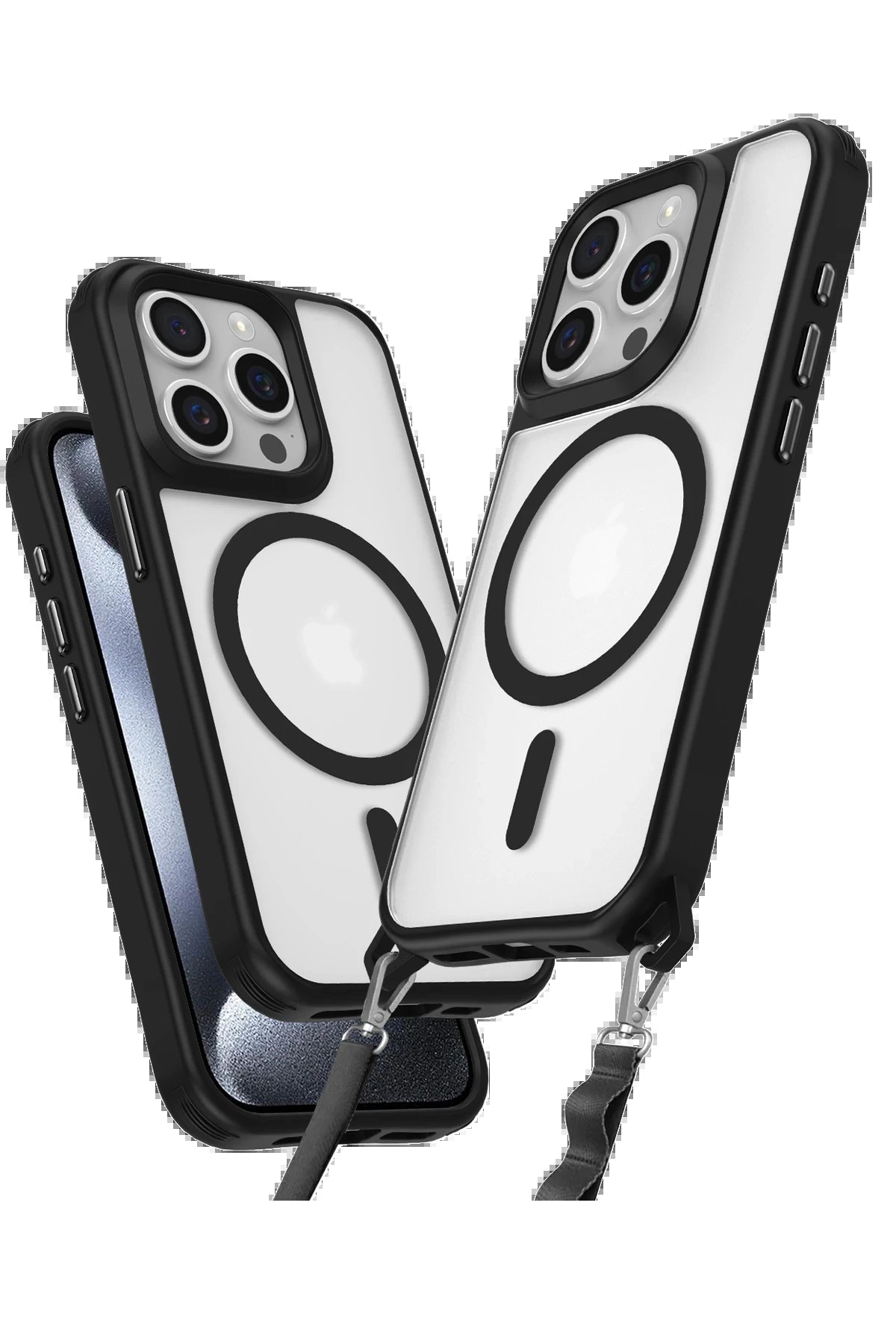 iPhone 14 Pro Max Kılıf Enka Magsafe Silikon Kılıf - Siyah-(5796)
