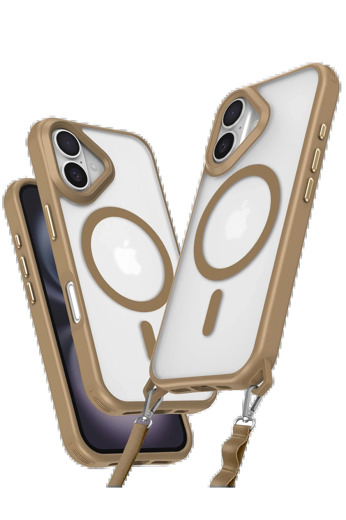 iPhone 16 Kılıf Enka Magsafe Silikon Kılıf - Desert-(5796)