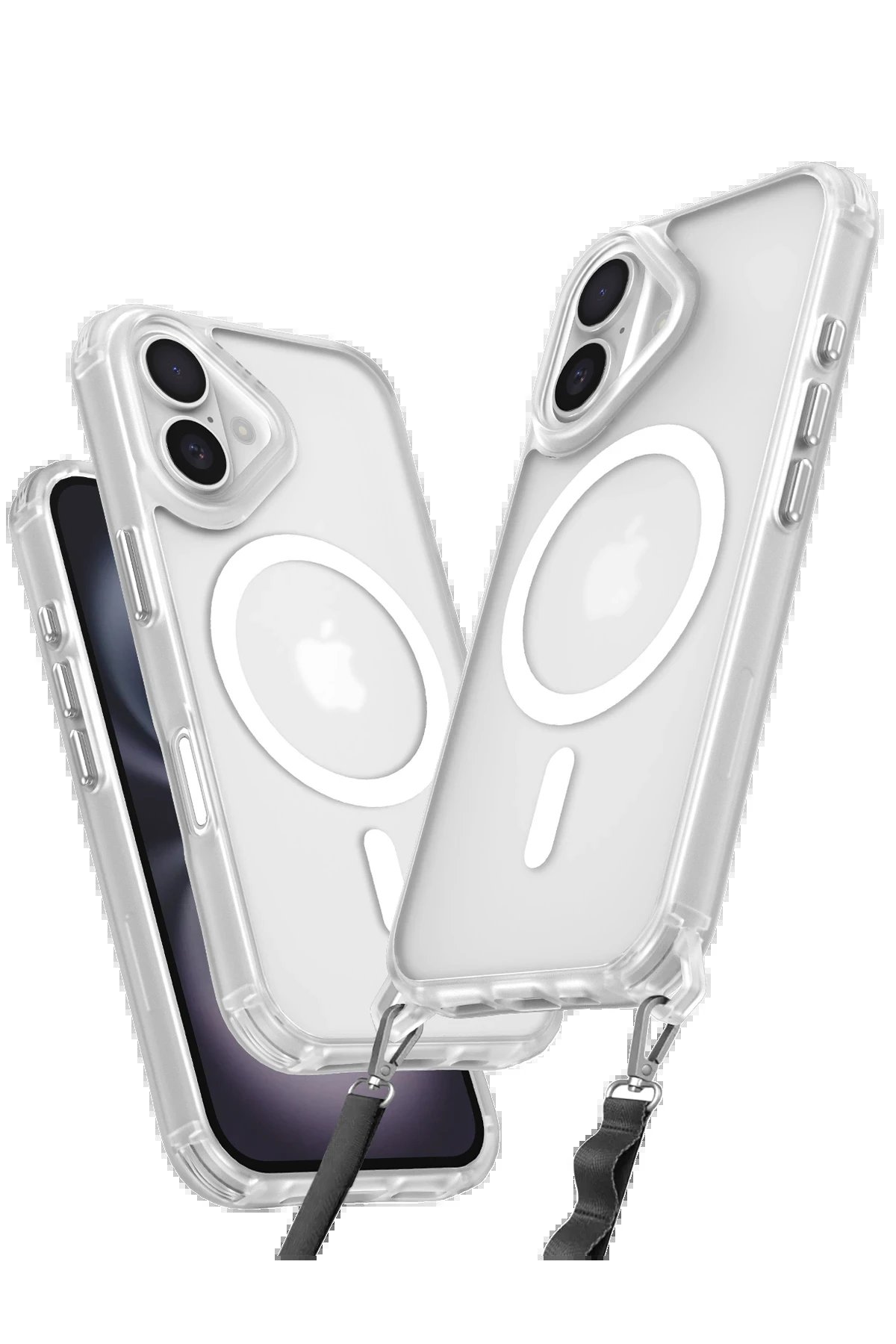 iPhone 16 Plus Kılıf Enka Magsafe Silikon Kılıf - Şeffaf-(5796)