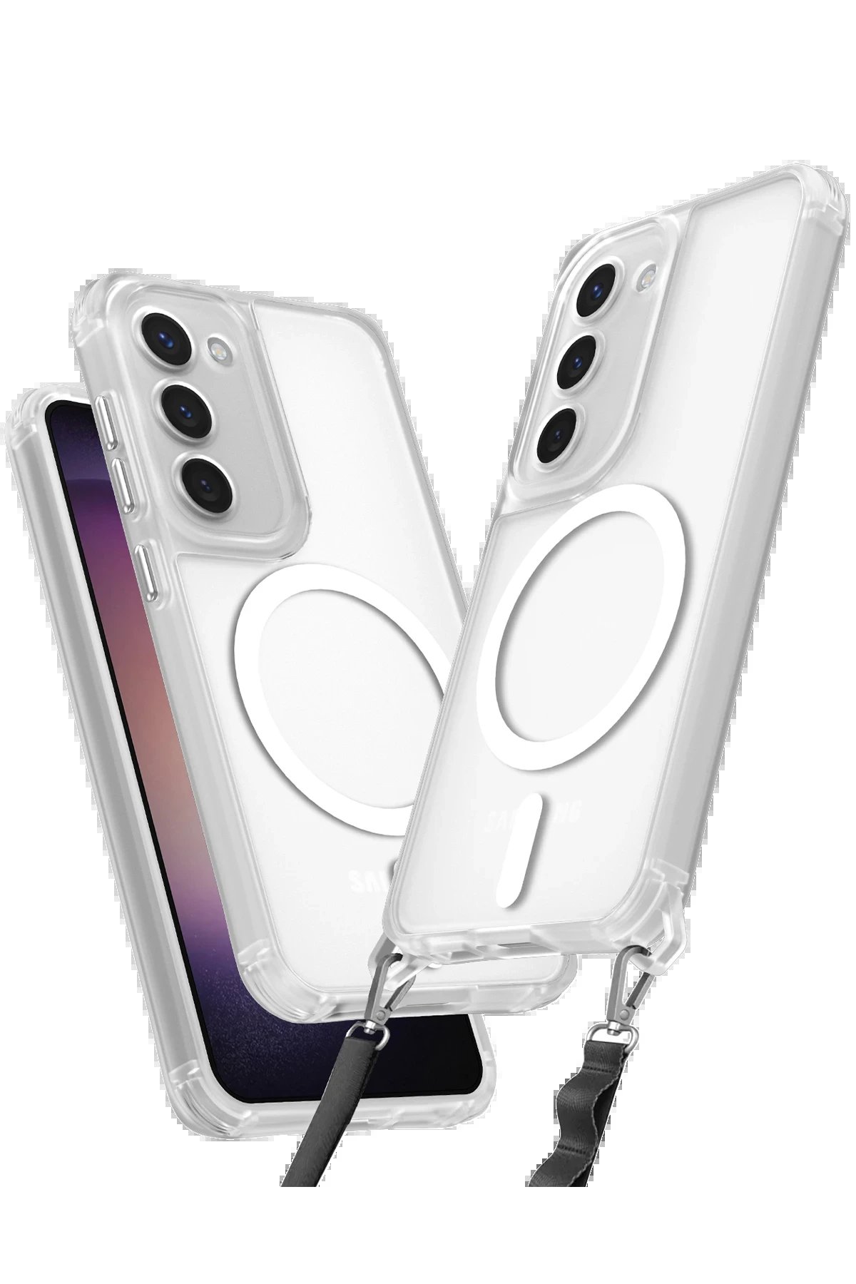 Samsung Galaxy S23 Plus Kılıf Enka Magsafe Silikon Kılıf - Şeffaf-(5796)