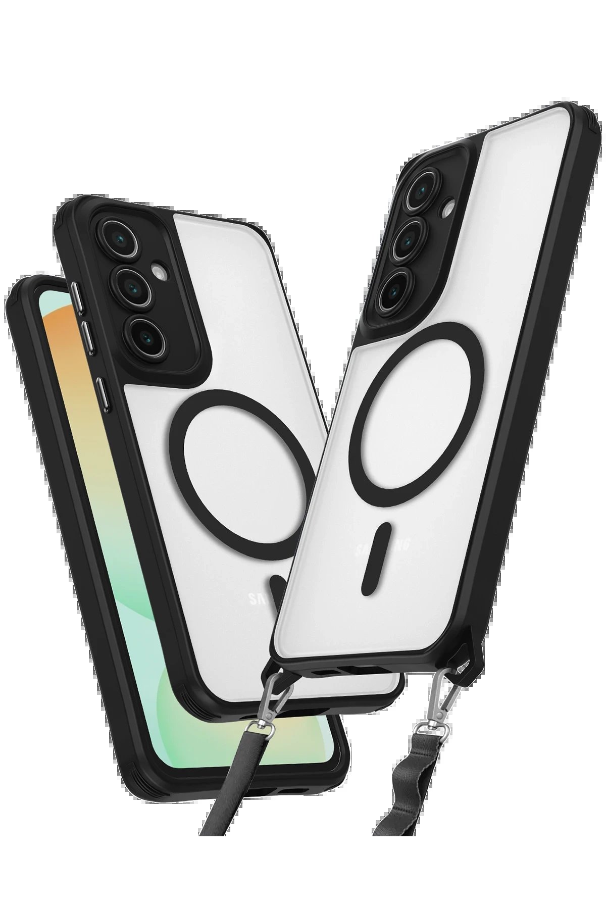 Samsung Galaxy S25 Plus Kılıf Enka Magsafe Silikon Kılıf - Siyah-(5796)