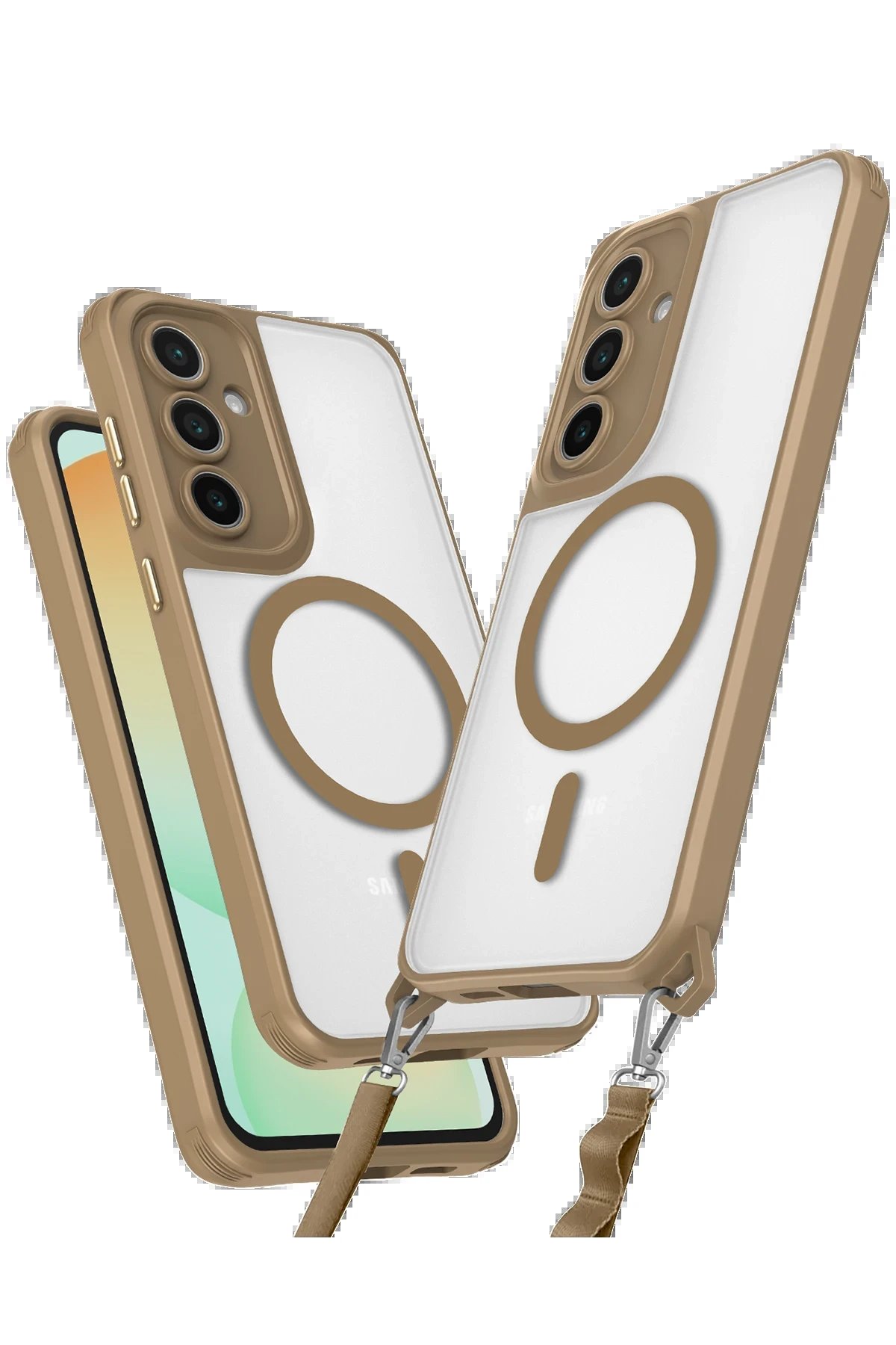 Samsung Galaxy S25 Plus Kılıf Enka Magsafe Silikon Kılıf - Desert-(5796)