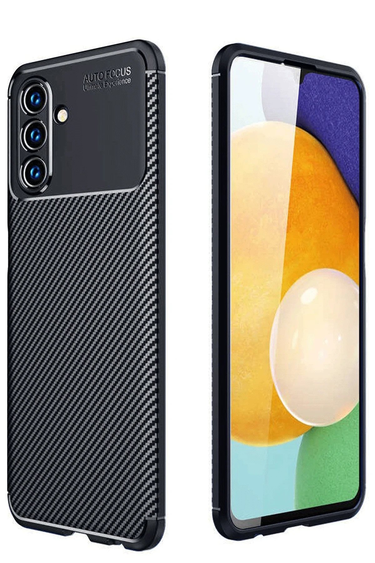 Samsung Galaxy A36 Kılıf Auto Focus Karbon Kapak - Siyah-(5796)