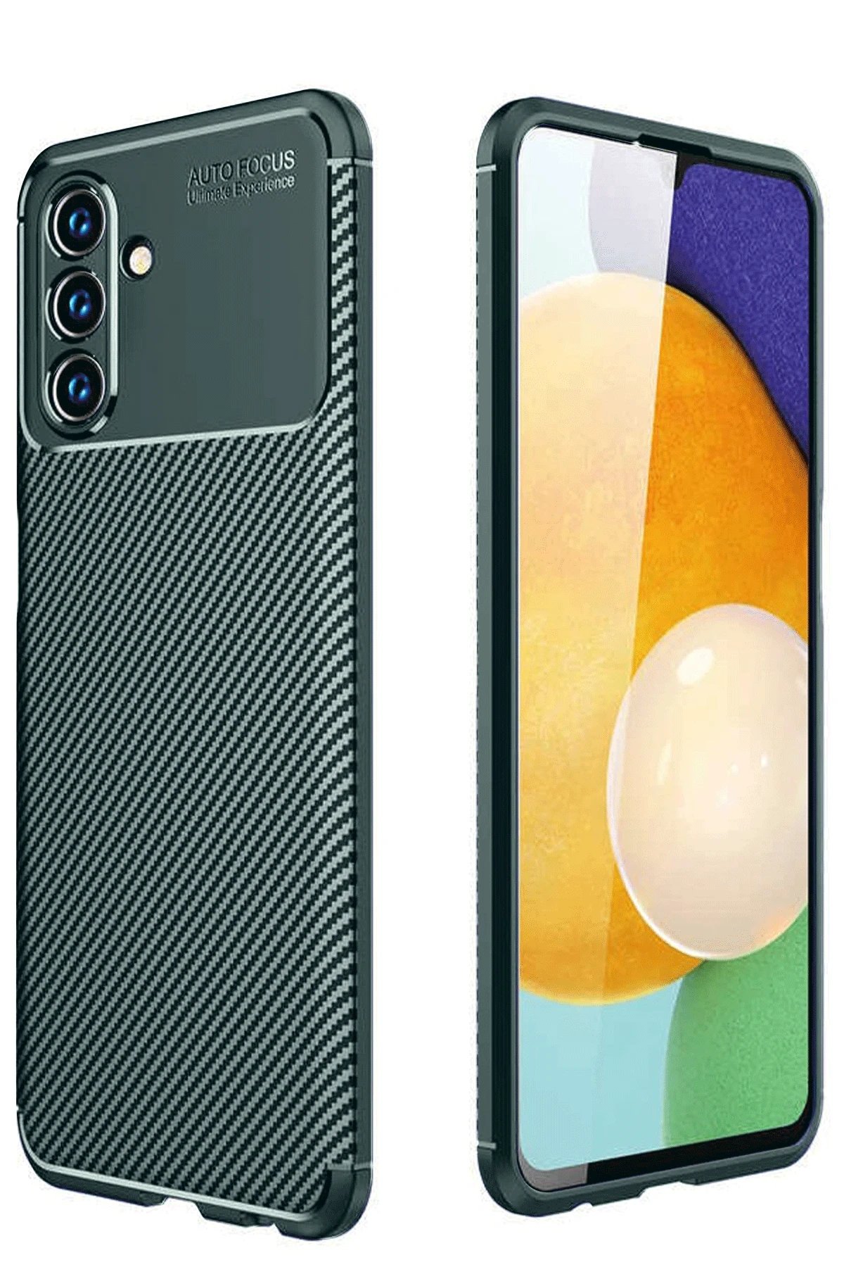 Samsung Galaxy A56 Kılıf Auto Focus Karbon Kapak - Koyu Yeşil-(5796)