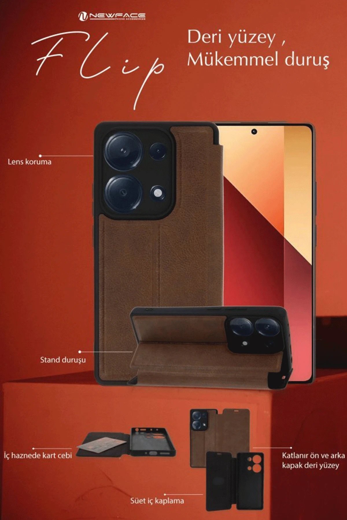 Samsung Galaxy A36 Kılıf Flip Cover - Koyu Yeşil-(5796)