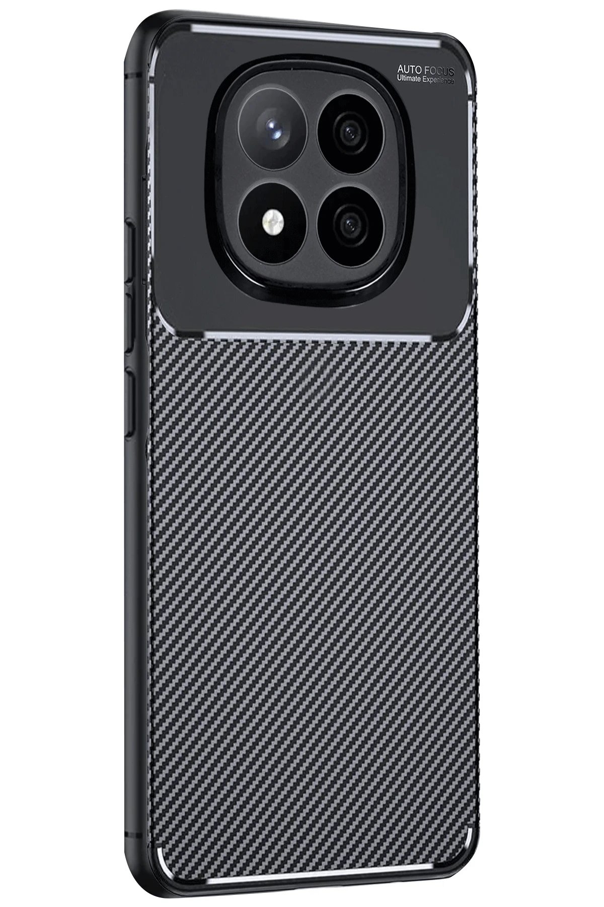Xiaomi Redmi Note 14 Pro 5G Kılıf Auto Focus Karbon Kapak - Siyah-(5796)