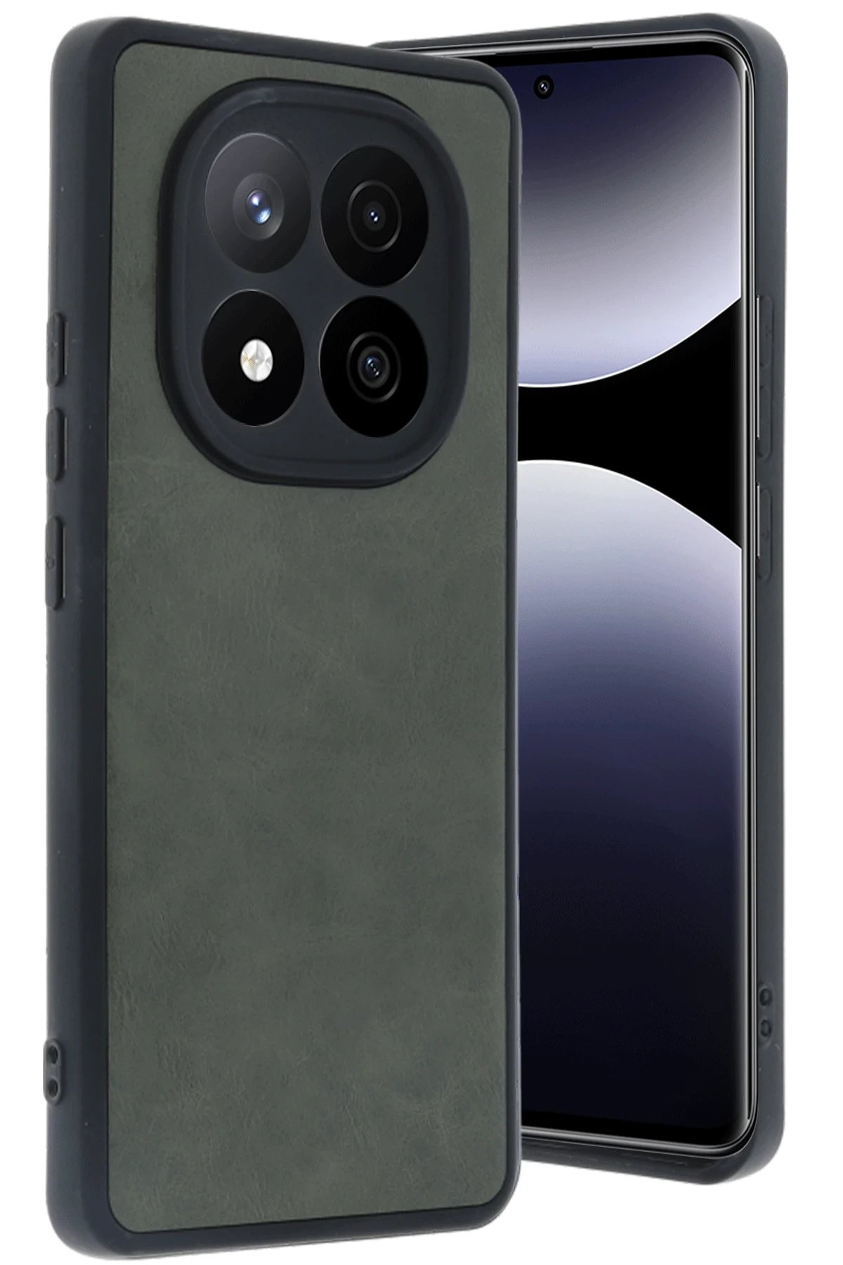 Xiaomi Redmi Note 14 Pro 5G Kılıf Aras Deri Kapak - Koyu Yeşil-(5796)