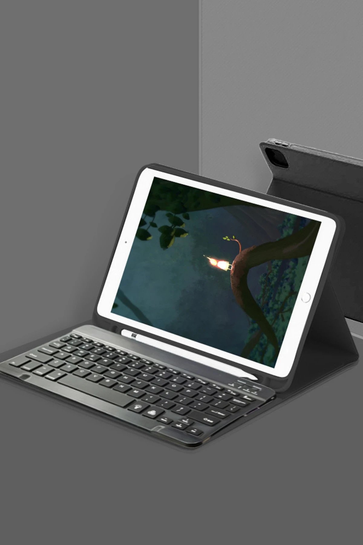 iPad Pro 11 (2022) Kılıf KC01 Smart Klavyeli Tablet Kılıfı - Siyah-(5796)