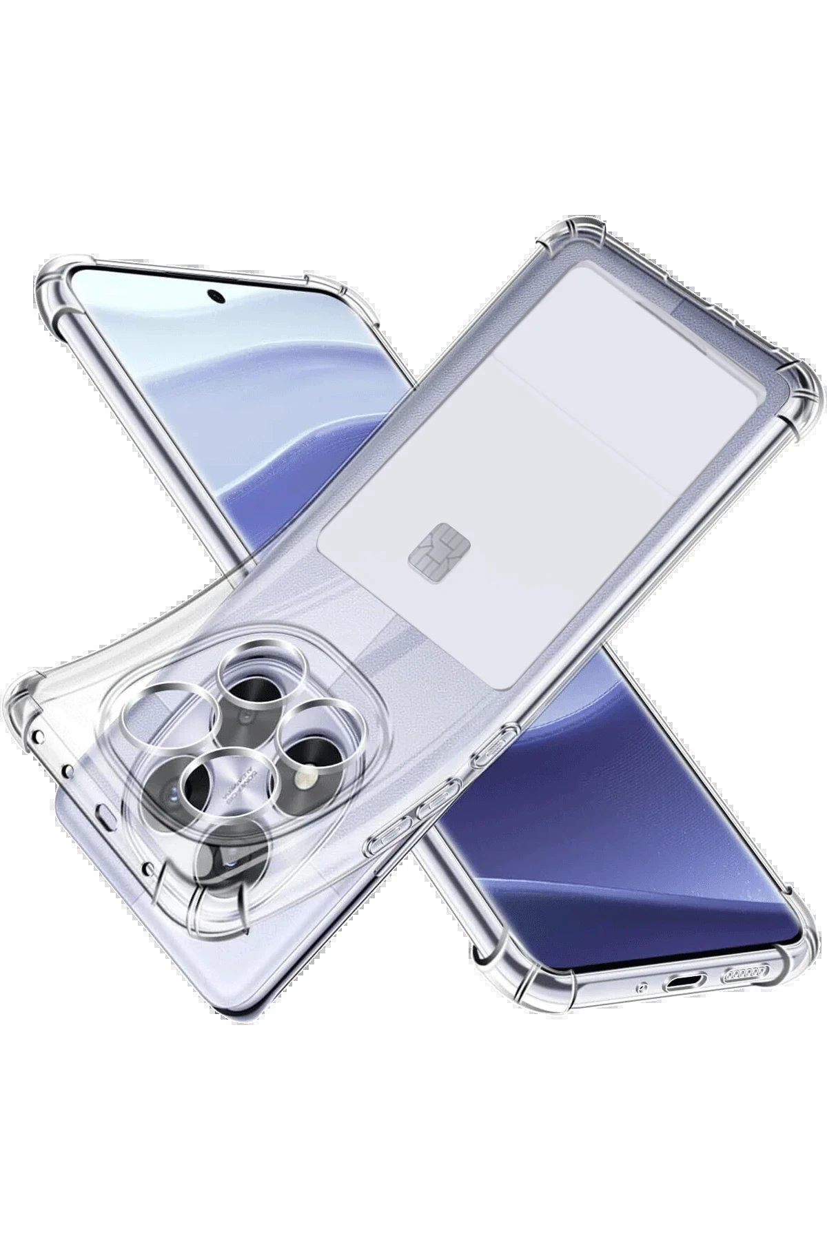 Xiaomi Redmi Note 14 Pro 4G Kılıf Kart Şeffaf Silikon - Şeffaf-(5796)